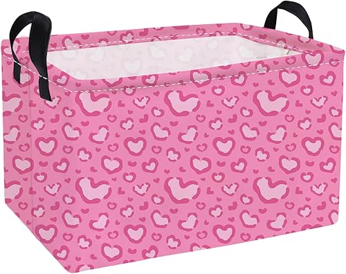 Miniatura 35 de Essme Cestas rectangulares de animales, cesta de almacenamiento rosa con asas para decoración de habitación de niñas, bonito contenedor de Animal