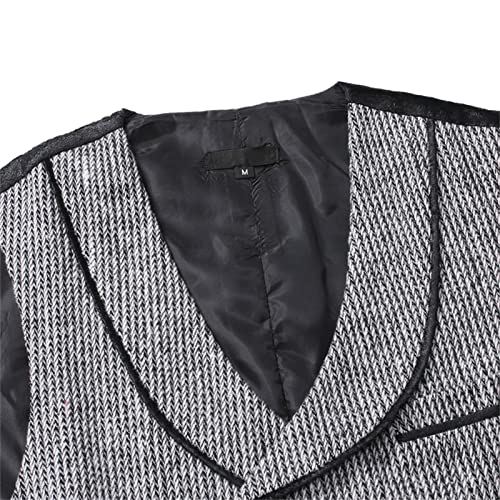 Maiyifu-GJ Men's Stripe Lapel Collar Suit Vest Retro Slim Fit Double Breasted Waistcoat Suede Formal Wedding Business Vest4