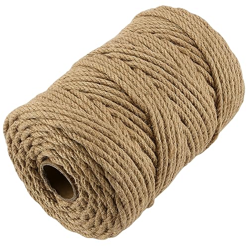 CHEUKYIU Cuerda de Yute de 6 mm, 100 m, Cuerda de Yute, Cuerda de Paquete, Cuerda de cáñamo, Cuerda para Manualidades, Cuerda de cáñamo, Cuerda de jardín, Cuerda de jardín, decoración, Paquete de