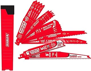 Diablo 14 Piece Bi-Metal Reciprocating Saw Blade Set for Wood & Metal Demolition + 2 Carbide Blades - Variety of TPI, 6 and 9 Inch Lengths - DS0014SPC2