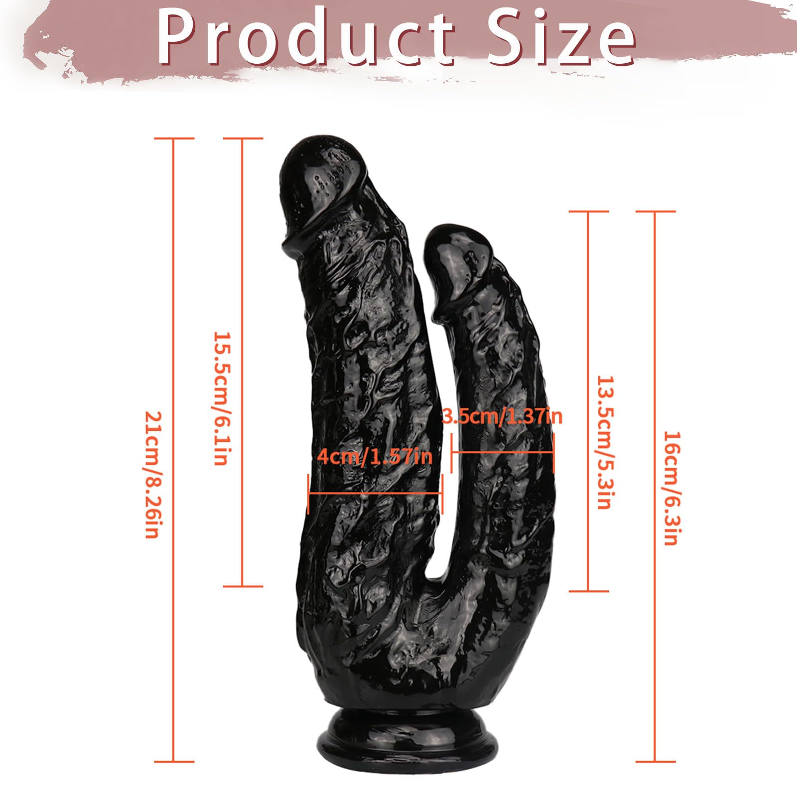 Double-Ended Dildo Realistic Dildo for Beginners Lifelike Huge Silicone Dildo, with Strong Suction Cup for Hands-Free Play, Realistic Penis for G-Spot Stimulation and Anal Plug Play 8 Inch