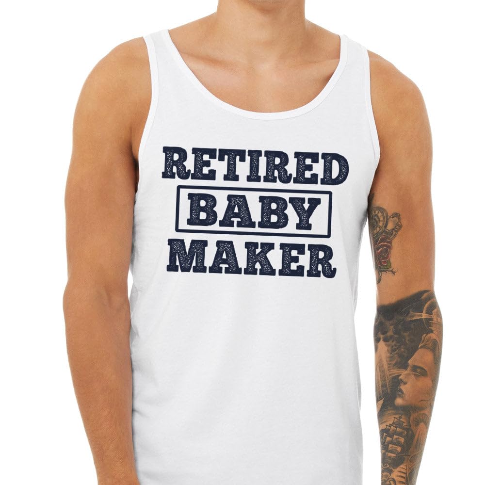 TeesAndTankYou Retired Baby Maker Tank Top Unisex Small White