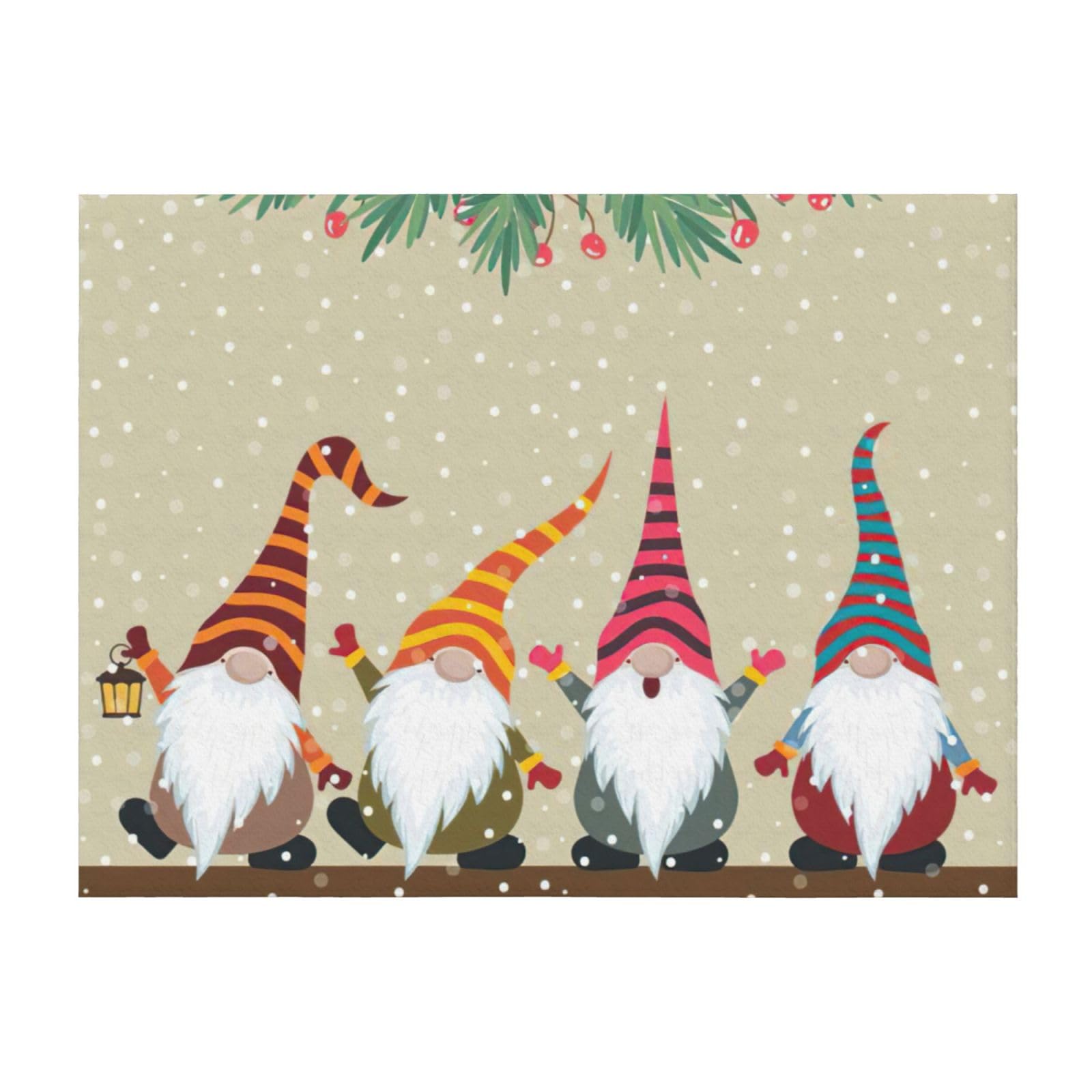 Couverture de lit EdWal en microfibre haut de gamme imprimé nains de Noël
