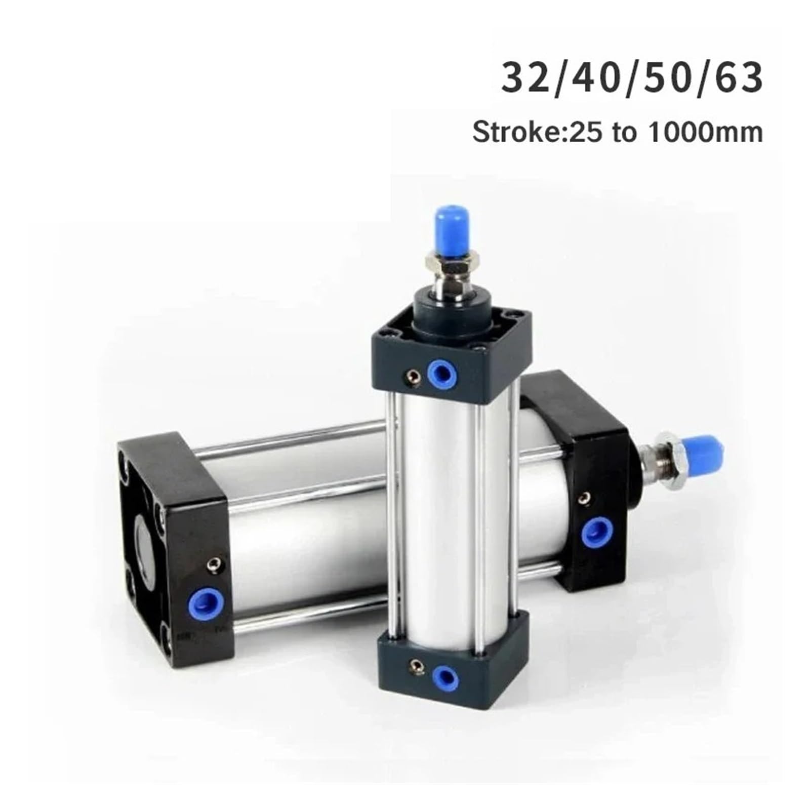 Vérins pneumatiques standard SC, alésage SC32/40/50/63 mm, double effet, course 50/75/100/125/150/175/200/250/300/400/500/1000 mm