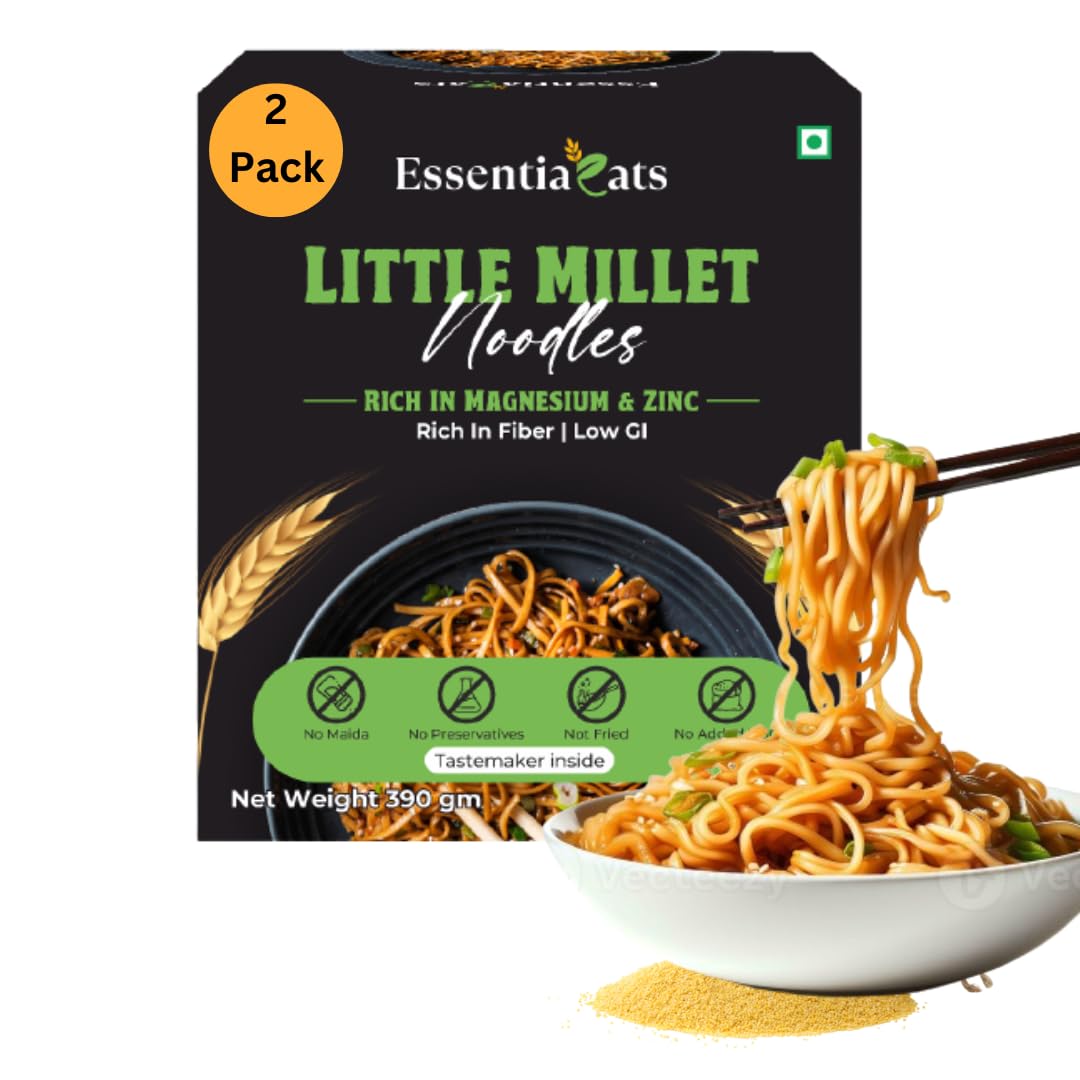Essentiaeats Healthy Little Millet Hakka Noodles With Tastemaker Pack of 2, 390 gm | No Maida, Not Fried, Low GI, No Preservatives | Sun Dried | Rich in Protein, Magnesium & Zinc (B0CM3FXY6T) Amazon Price History, Amazon Price Tracker