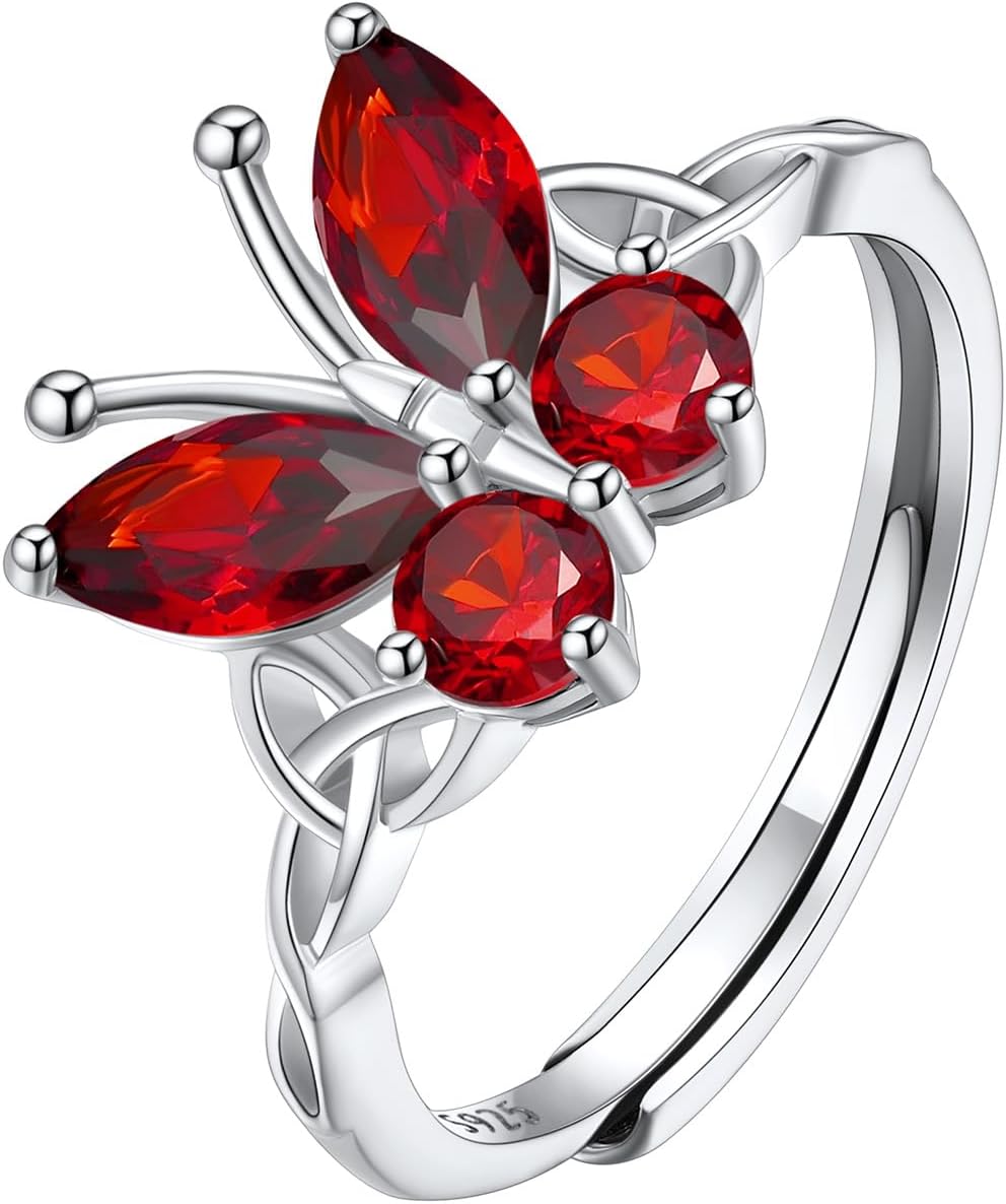 Custom4U Personalized 1-4 Birthstone Rings for Women Promise Rings for Her Sterling Silver Mothers Ring Customized Cubic Zirconia Stones Wedding/Valentine's Day/Mother's Day Jewelry Gift for Mom Wife