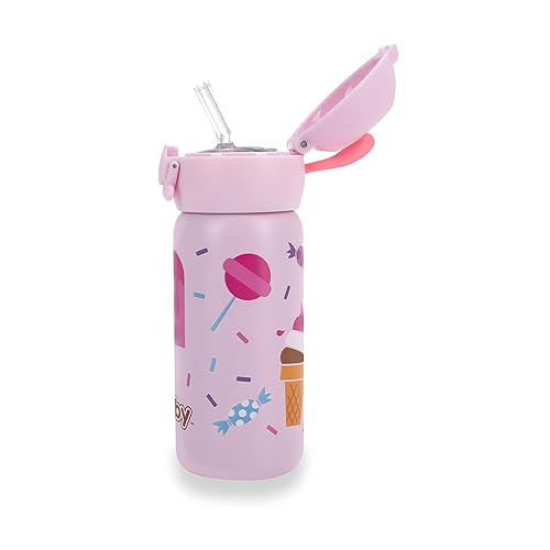 Miniatura 9 de Nuby Thirsty Kids - Taza de viaje de acero inoxidable sin derrames Flip-It Active de 14 onzas helado