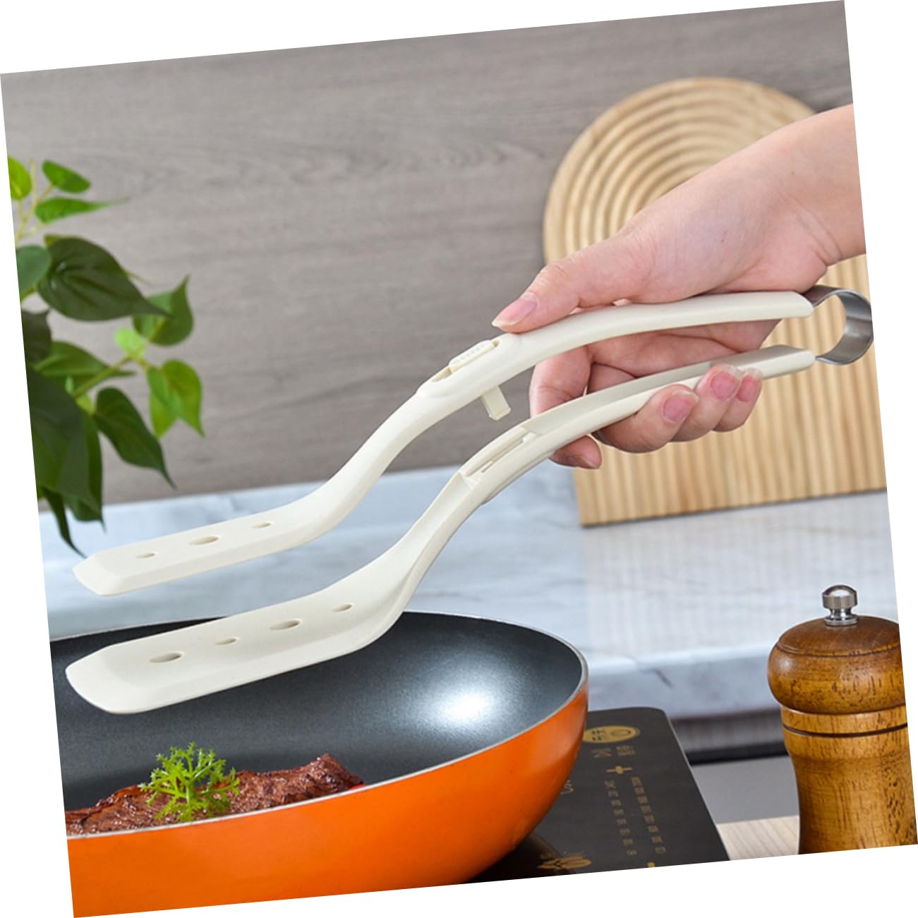 PRETYZOOM 4 Pezzi Fermagli Per Pesce Fritto In Silicone Cazzuola Gadget Da Cucina Pinza Da Cucina Spatola Pinze Per Cucinare Spatola In Silicone Pinza Multiuso Pala Per Frittura Spatola Da