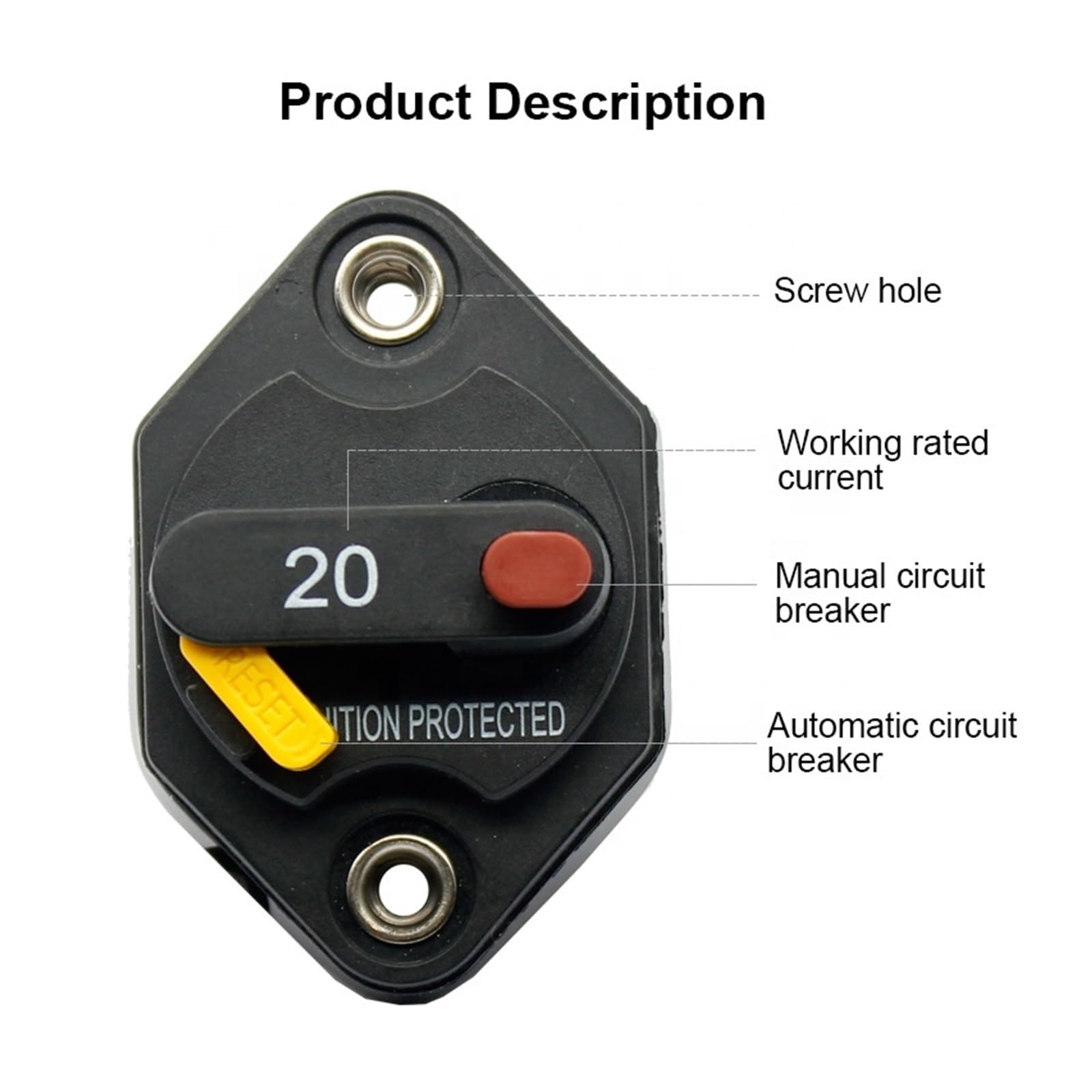 12 V-32 V DC 10 A, 15 A, 20 A, 30 A, 40 A, 50 A, IP67, wodoszczelny, bezpiecznik, wyłącznik bezpiecznikowy, falownik do samochodu Audio Marine (40 A)
