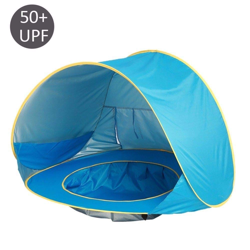 Tente de Plage de bébé/Tente imperméable/écran instantané/Tente de Piscine portative/Enfants de Protection Anti-UV/Camping en Plein air Parasol de Plage,Orange