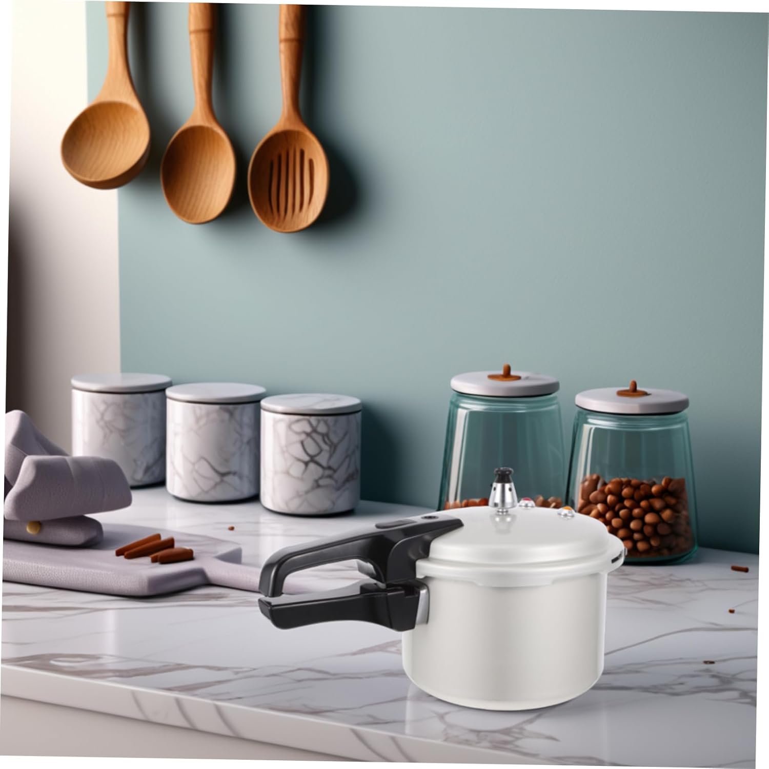 Pressure Cooker Aluminum Kitchen Pressure Pot for Gas and Induction Stoves Easy to Clean for Steaming Stewing and Soups