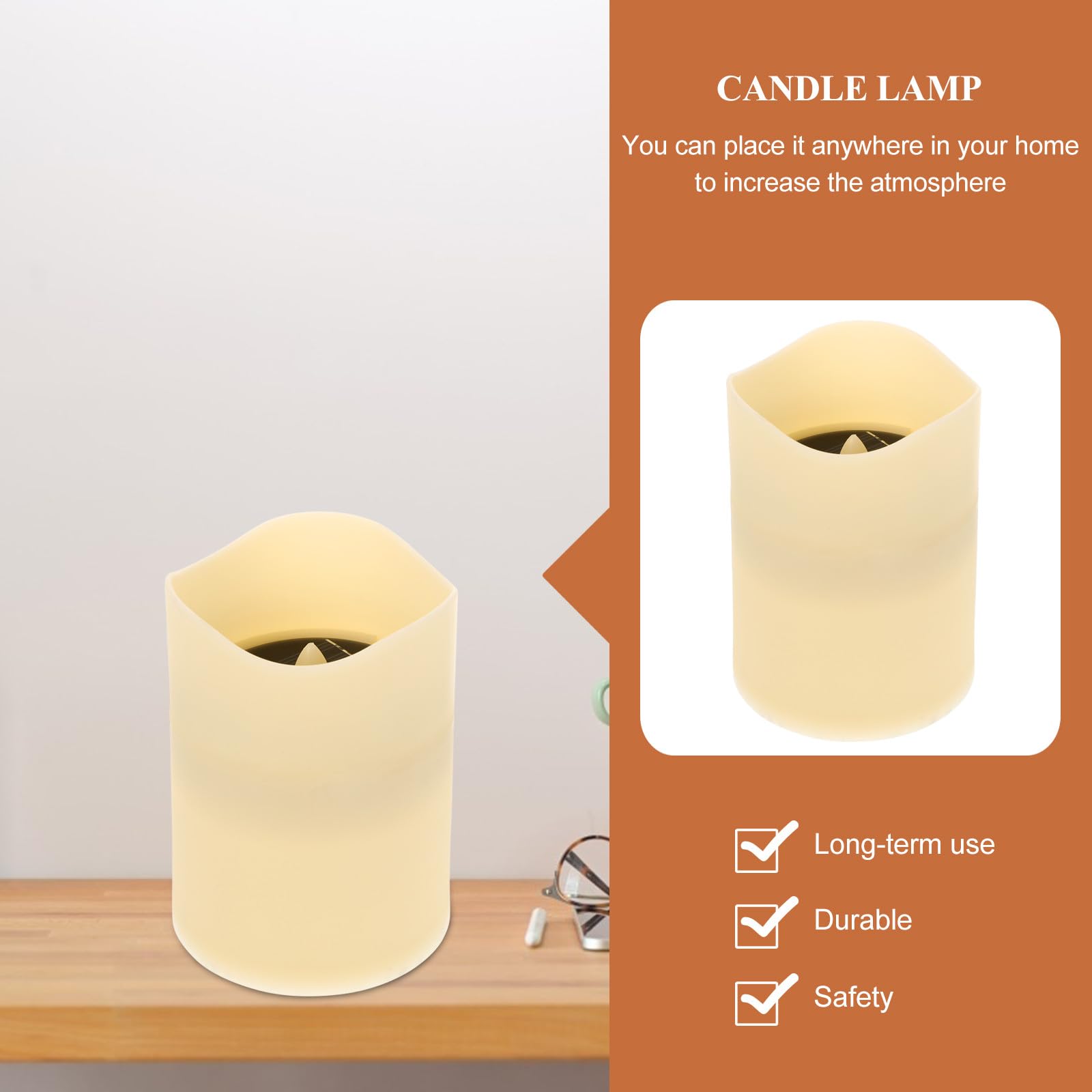 Lampada Candela Solare LED senza Fiamma 4 Pezzi Bianca