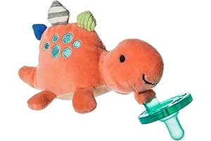 Mary Meyer WubbaNub Infant Pacifier, 6-Inches, Pebblesaurus Dinosaur