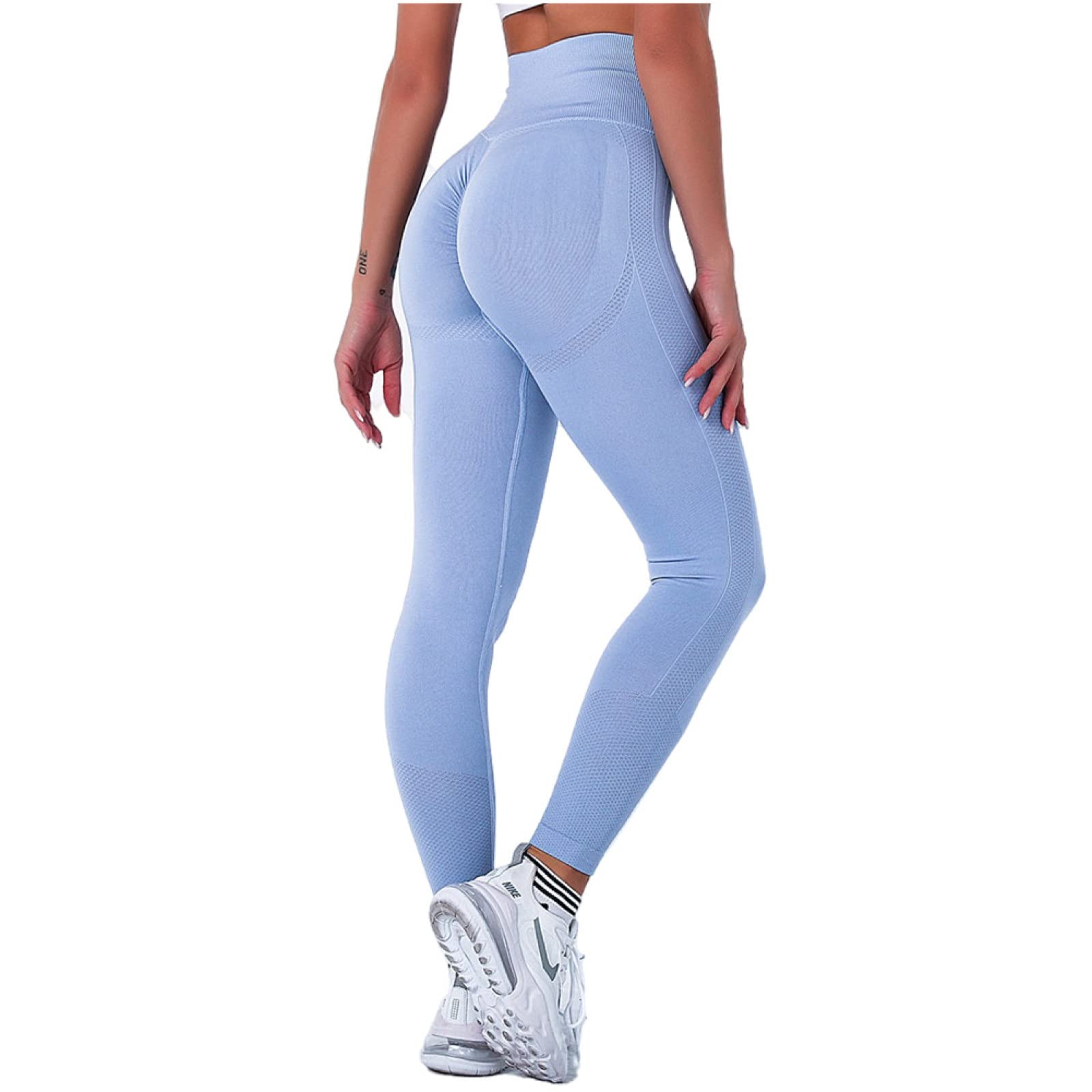 Nahtlose Yogahose Bubble Butt Push Up Sport Leggings Gym Fitness Kompressionsstrumpfhose Workout Laufhose,Farbe1,m