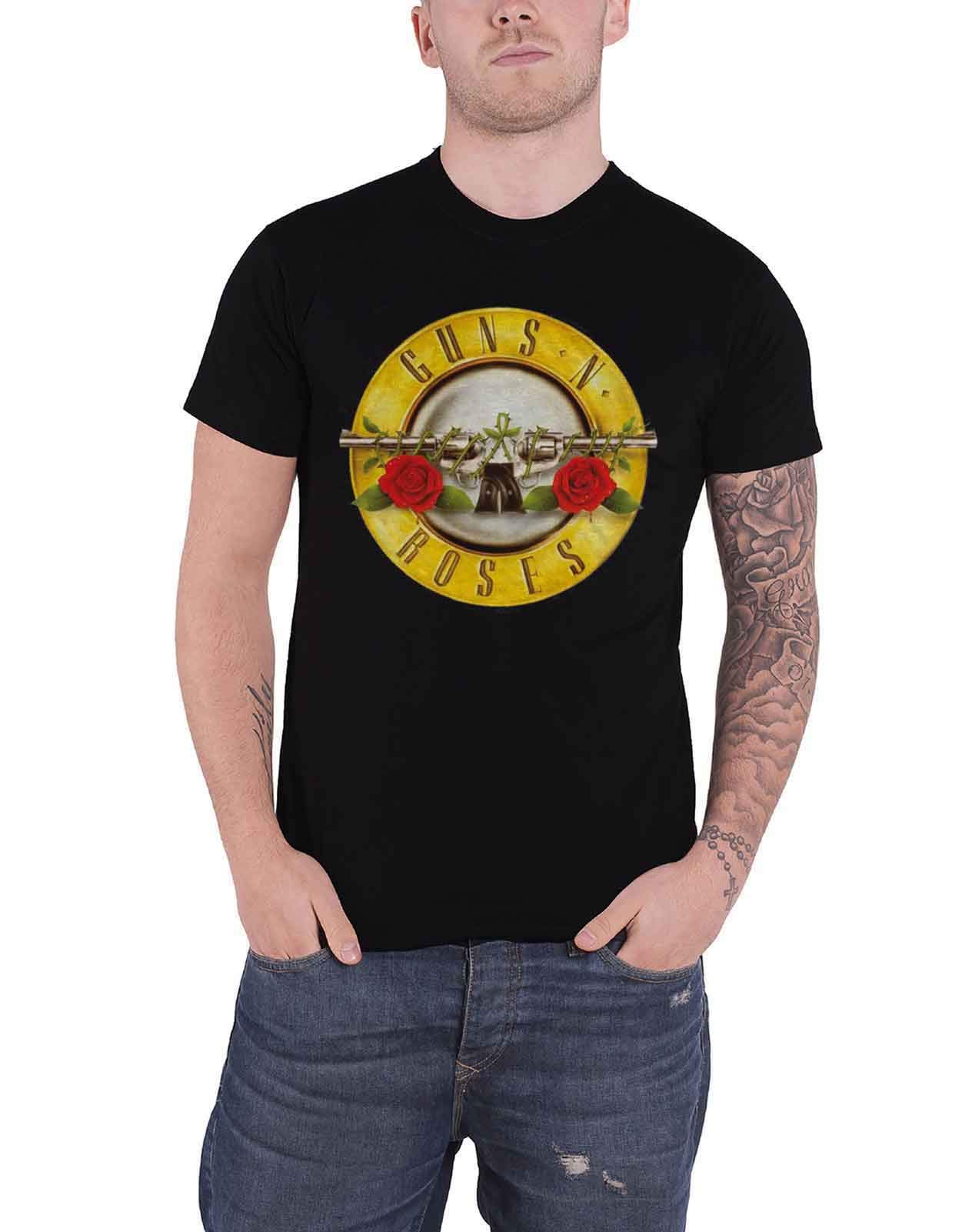 Guns N Roses Unisex Classic Logo Short Sleeve T-Shirt, Black, Small