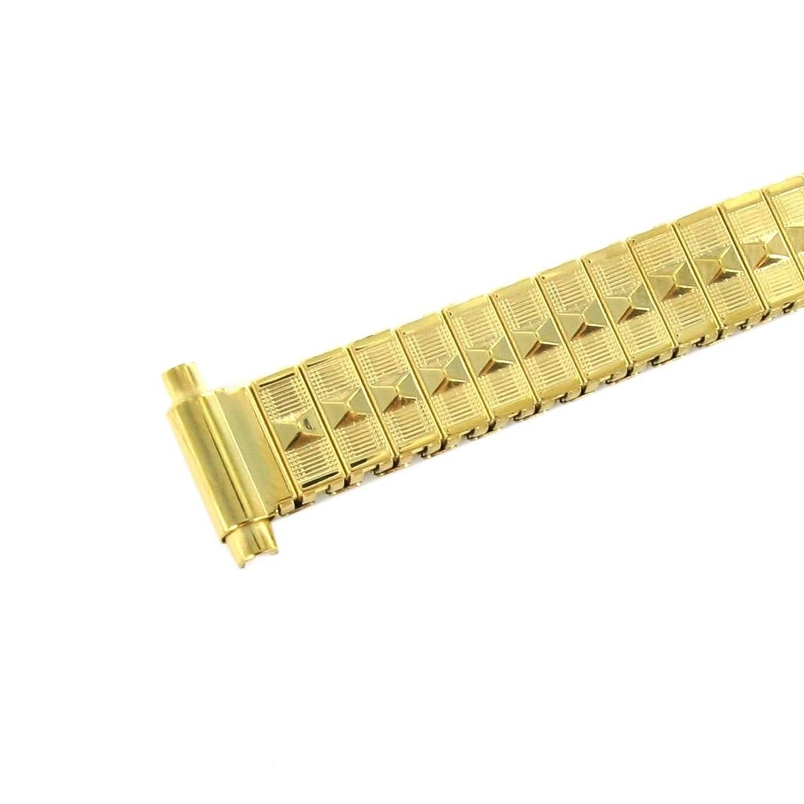 Milano Watchbands 8-12mm Hirsch Raised Design Gold Tone Stainless Ladies Expansion Band 0351 Set Of Two