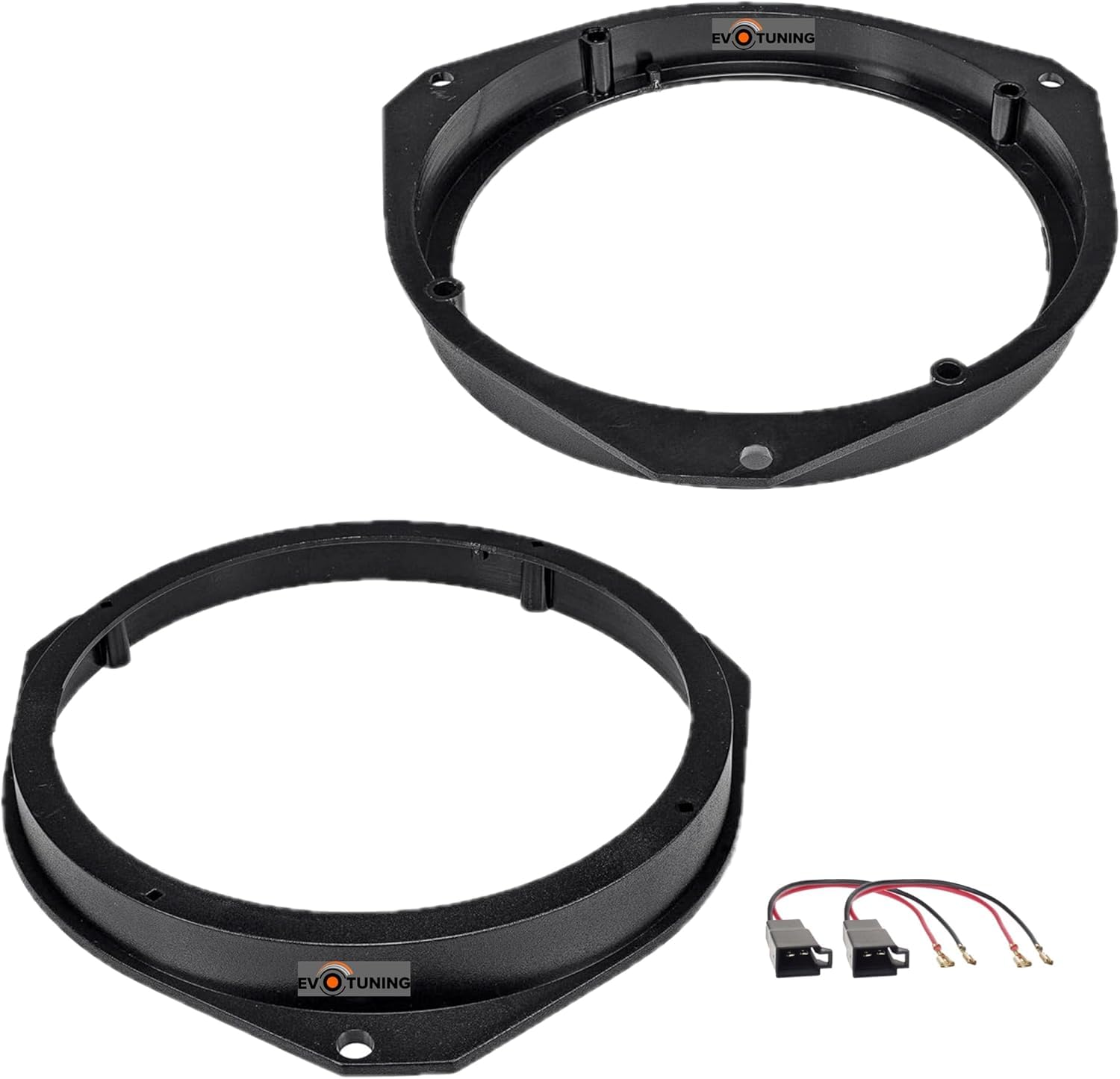EvoTuning Kit Installazione Coppia Anelli e Cavi Adattatori Casse Altoparlanti 165 mm 16,5cm per Fiat 500L 500X dal 2012, Alfa Romeo Giulietta dal 2010, Giulia dal 2016, Stelvio (Ant o Post)