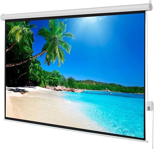 Pantalla de proyector motorizada de 100 pulgadas con control remoto pantalla de proyector de doble pared y techo con ángulo de visión de 160 grados Pantalla de proyector motorizada de 100 pulgadas con control remoto pantalla de proyector de doble pared y techo con ángulo de visión de 160 grados