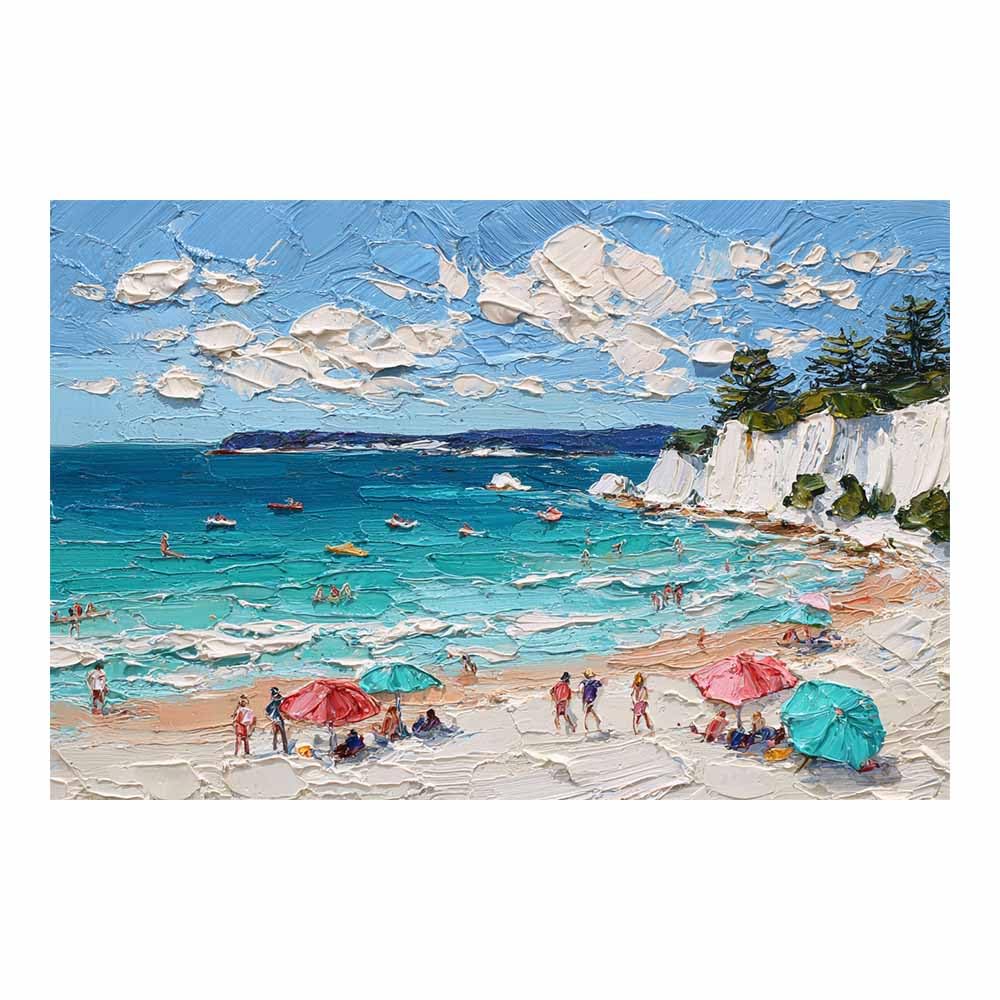 HOQIU Canvas Wall Art Impressionist Beaches es Day canvas art, art print, house decor, bedroom wall decor above bed, prints for living room.(Multicolor)-80x120cm Unframed