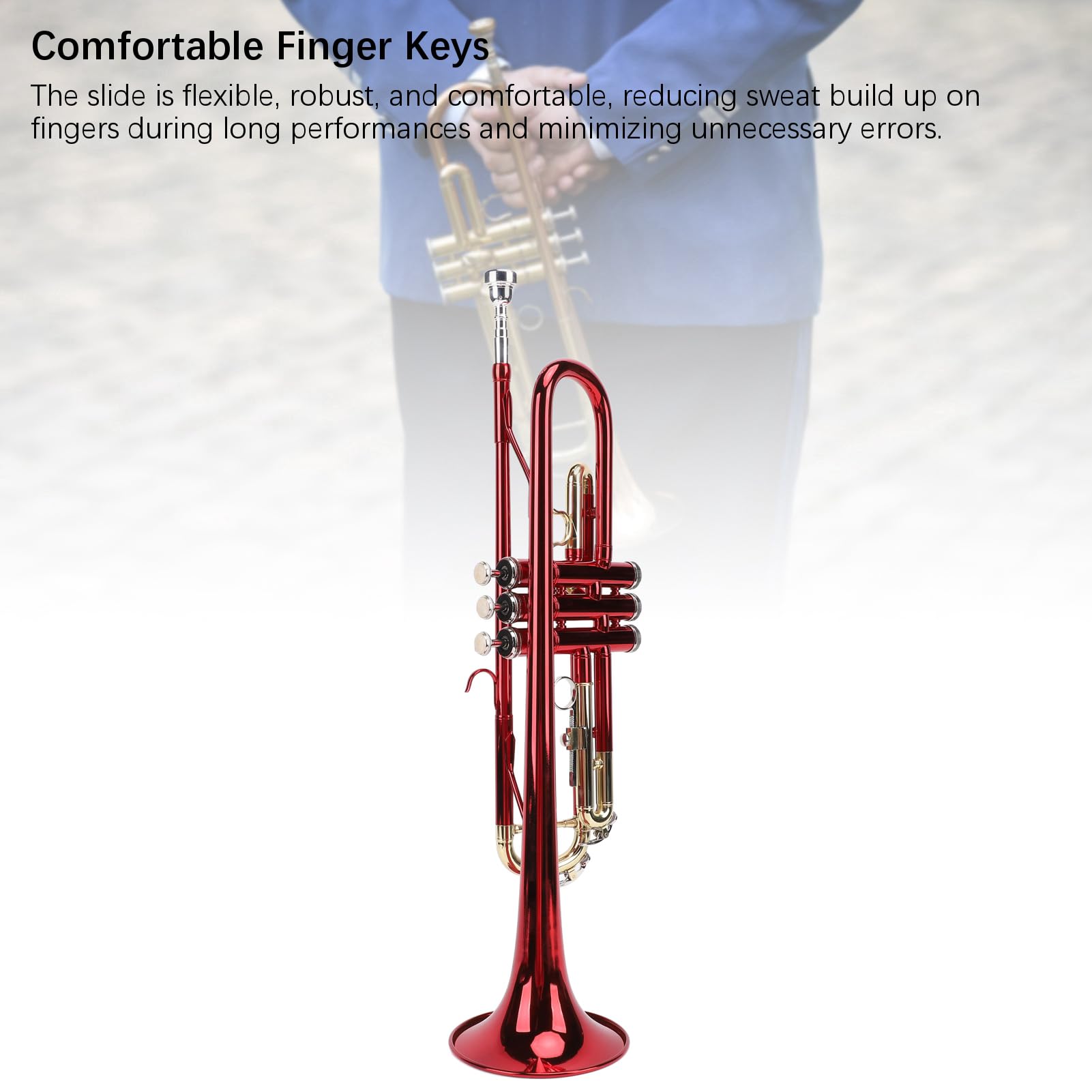 Tromba in Sib Tromba Nera Standard in Ottone Strumento per Orchestra di Bande Scolastiche Studenti Principianti per Bambini Adulti con Custodia per Bande per Principianti Rossa,