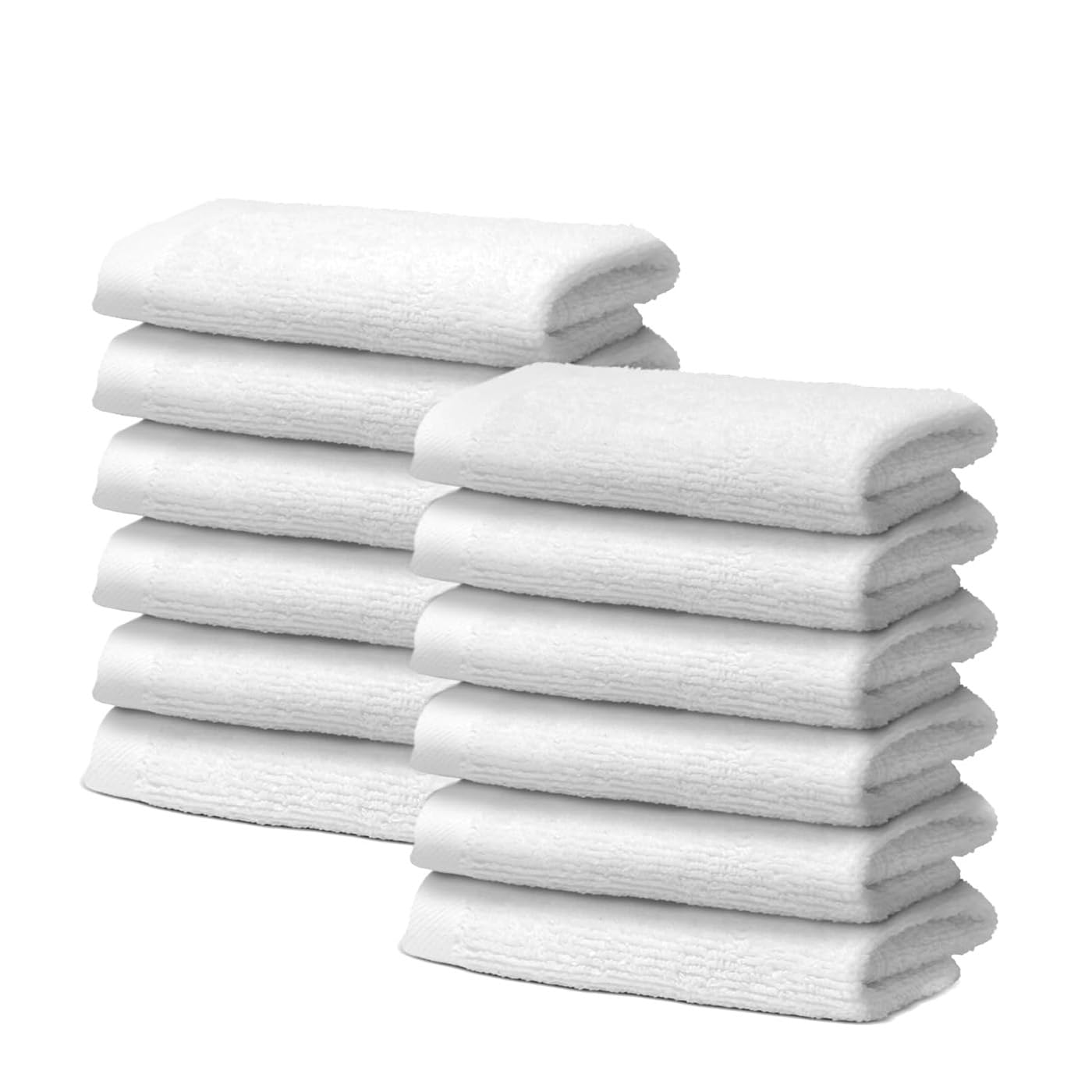 Giovanni Dolcinotti | Juego de 12 Toallas de Cara 100% algodón – 30 x 30 cm – Extra absorbentes y de Secado rápido – para baño, SPA y Gimnasio – Color Blanco – Modelo Orlando