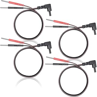 4Pcs 1.25M Lead Wires DC 2.35mm Plug 2.0mm, Standard Female Plug Replacement Electrode Lead Wires Cable for TENS and EMS Units