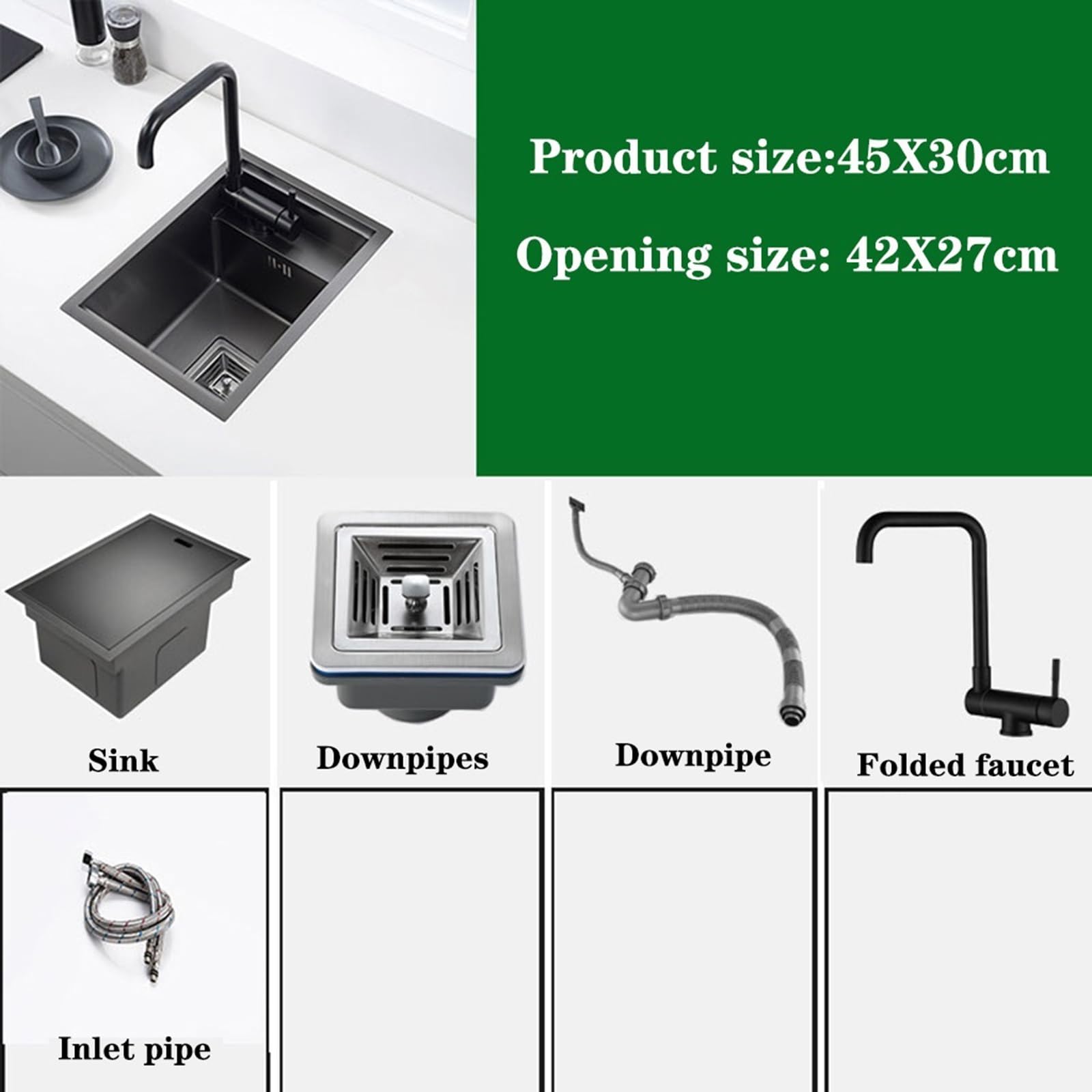 Mini sifone nascosto in acciaio inox, piccolo scarico invisibile per cucina, balcone, bar, piano di lavoro con copertura, design salvaspazio, facile installazione