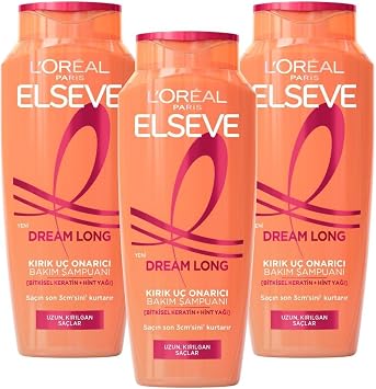 Elseve 3L  LOreal Paris Elseve Dream Long K r k U  Onar c  Bak m  ampuan  400 Ml 3 Adet  r n