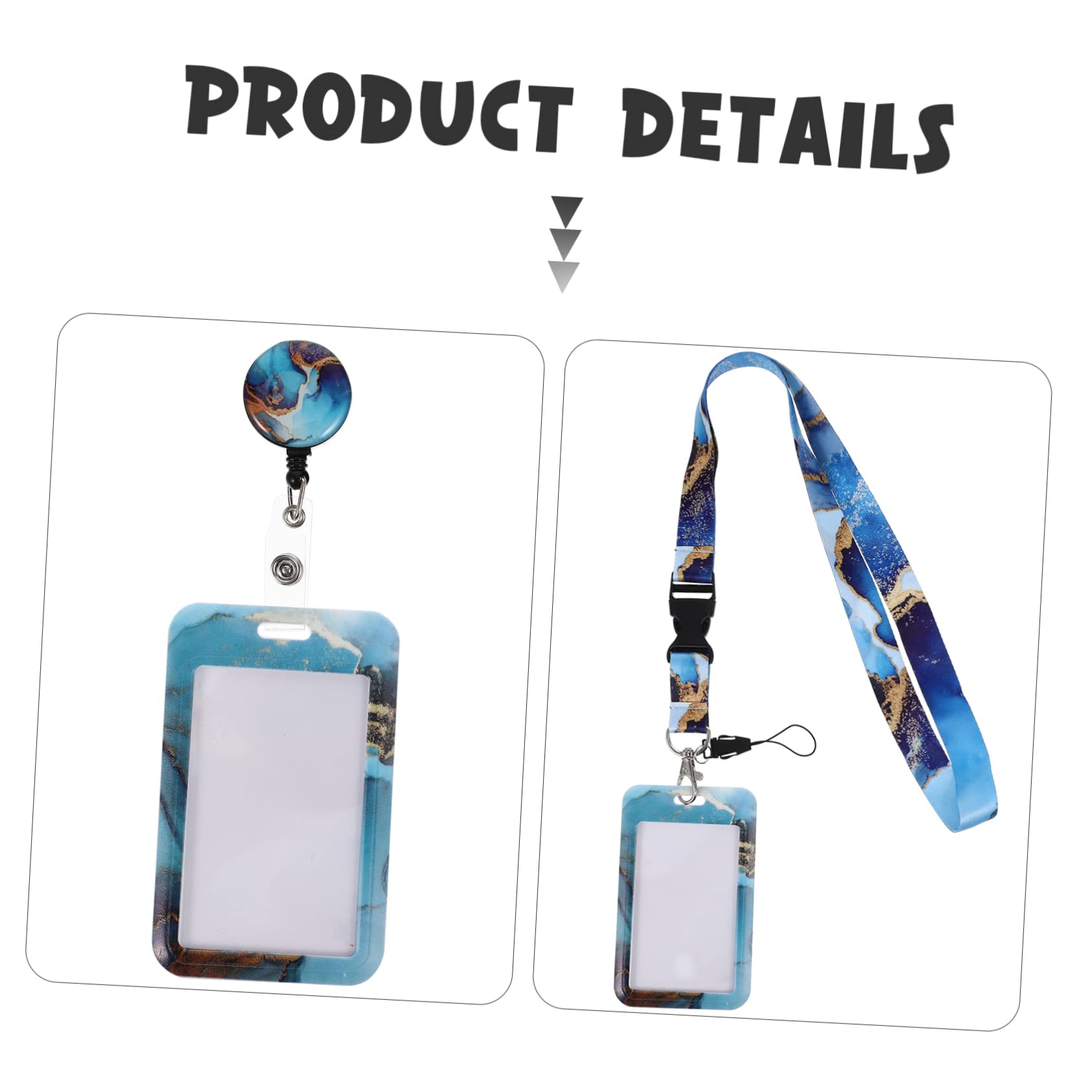 STOBOK 4stücke Bus Card Hanging Cover Badge Holder Wasserdichtes Ausweishüllen Für Id-karten Arbeitskarten Und Studentenausweise Stilvolles Design Grünem Marmor Für Büro Und