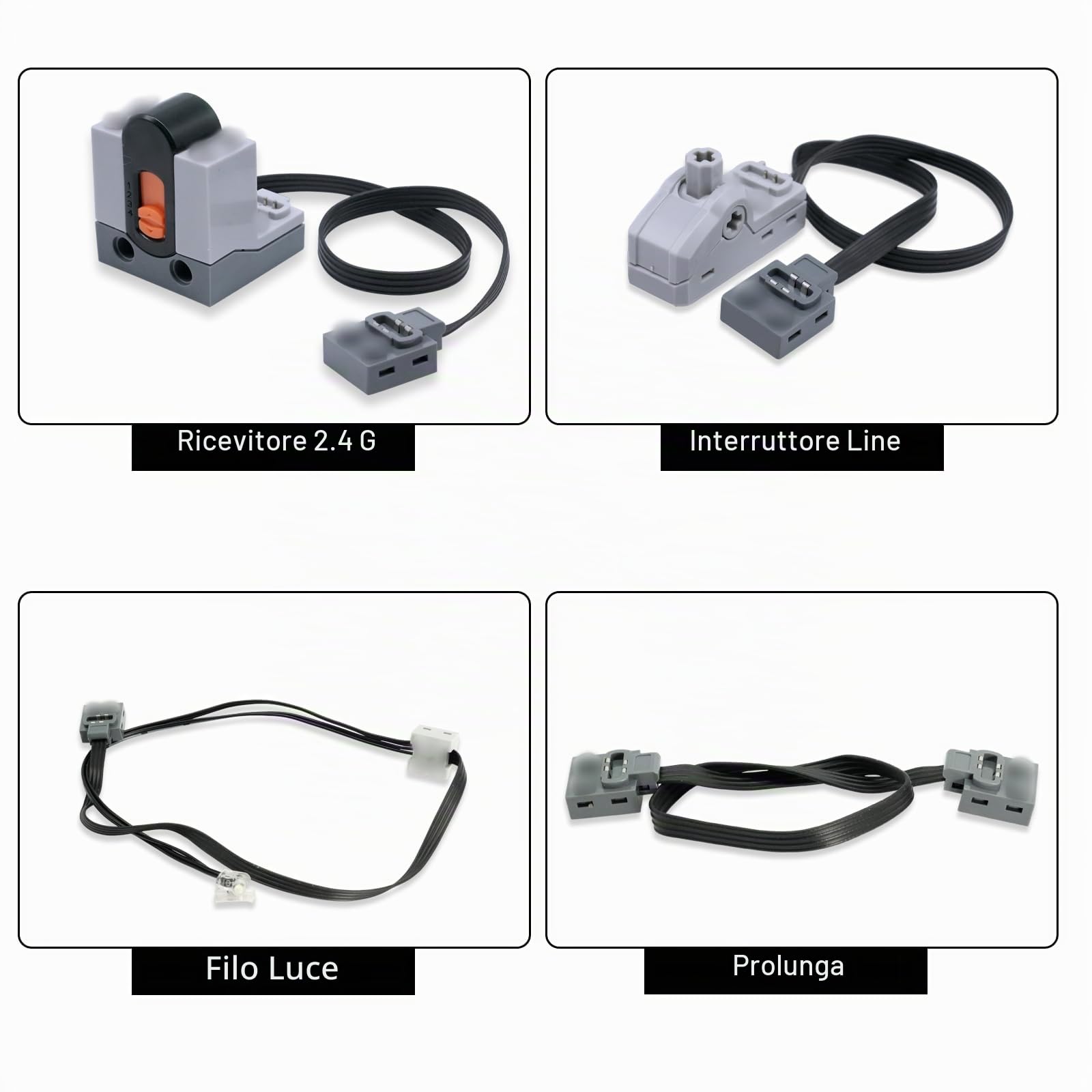 Set di Funzione di Potenza del Servo Motore, QIQIAZI Set di 45 Pezzi di Motori Giocattolo Elettrici con Motori M/L/XL/Servo/Train, Telecomando IR, Scatola per Batteria, Cavo di Prolunga, Compatibile