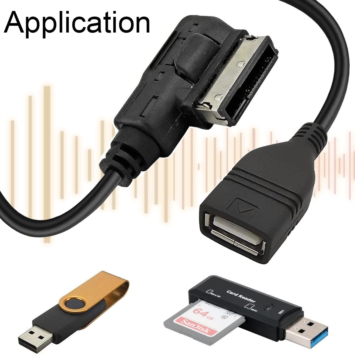 Xiatiaosann Do Audi MMI Music kabel adaptera USB AMI MDI AUX złącze do Audi A3 A4 S4 A5 S5 A6 S6 A7 A8 Q5 Q7 R8 TT, do VW