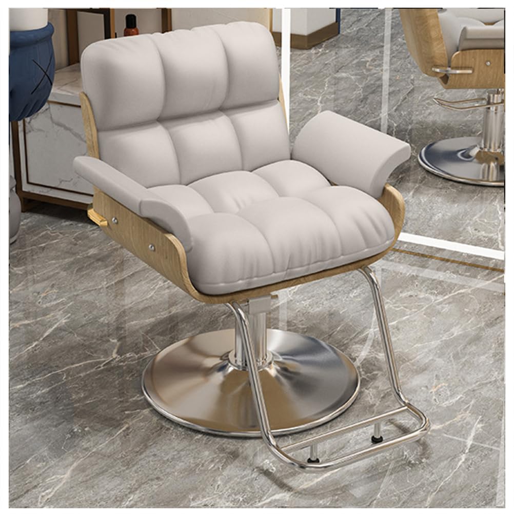 OZBMA Professional Salon Barber Chair with Hydraulic Pump 360° Swivel Stylish Hairdresser for Spa Tattoo Shampoo White A