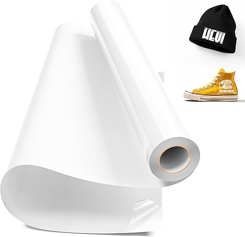 IROHTV Rollo de vinilo blanco HTV de transferencia de calor, vinilo para planchar de 12 x 8 pies para todas las máquinas cortadoras, vinilo de
