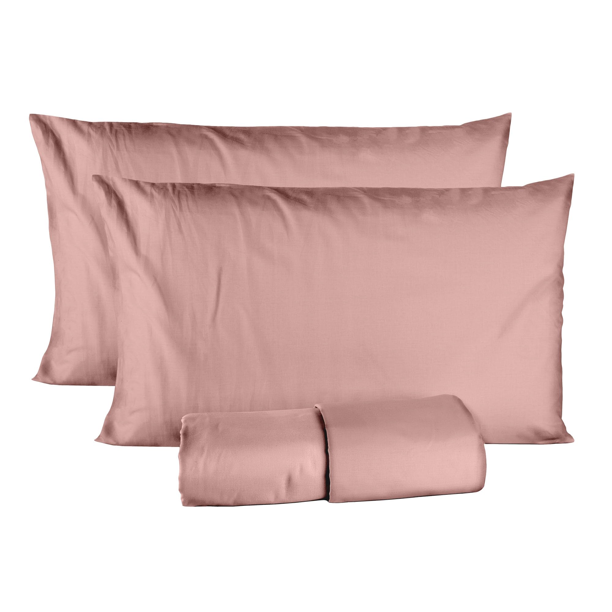 Ruggeri - Completo Letto - 100% Morbida Microfibra di Alta Qualità | 2 Federe + 1 Lenzuolo con Angoli + 1 Lenzuolo Sopra - Collezione Shiny Day (Rosa)