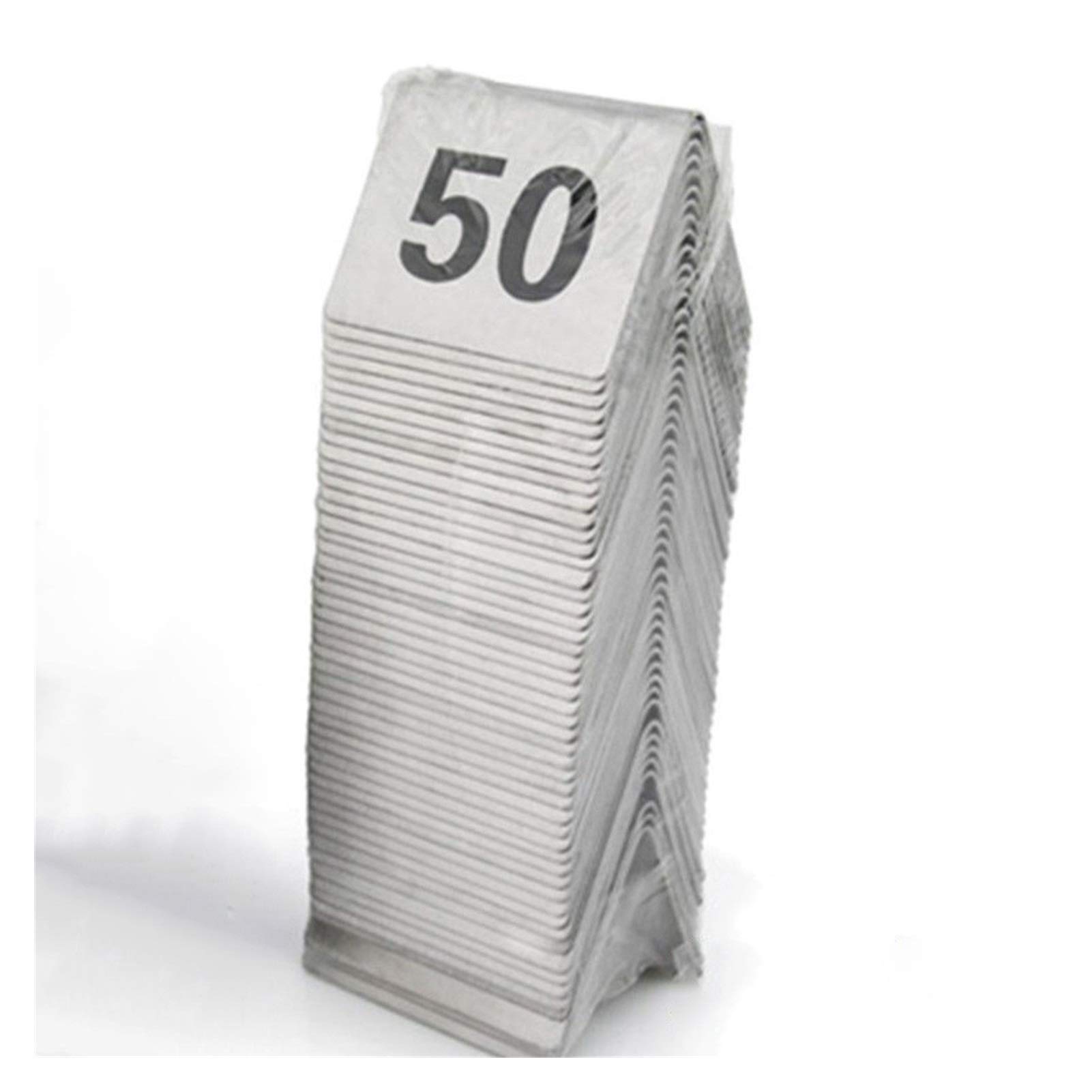 SaryEdge Stainless Steel Table Number 1-50/100, 1.9 X 1.6 Inch Table Numbers Cards Restaurant Cafe Bar Seating Wedding Birthday Marriage Anniversary Events Par,1 to 50