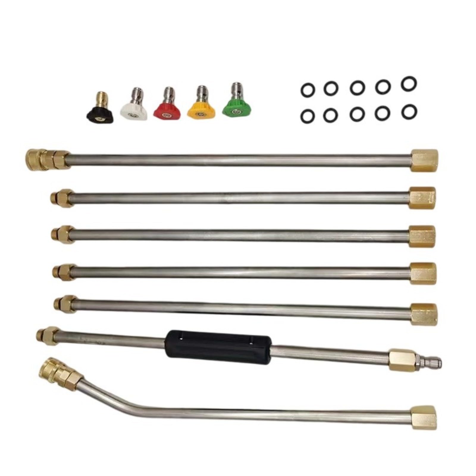 Multifunctional Pressure Washer Extension Kits 5 Sprays Pattern Tip Adjustable Stainless Steel Wand for Outdoor Cleaning Pressure Washer Nozzle Tips Set