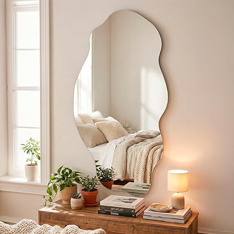 Espejo Irregular con Bordes Pulidos, Espejo Pared Moderno para Baño o Salón - Espejo Recibidor Estilo Minimalista - Espejos Decorativos de Pared Elegantes.