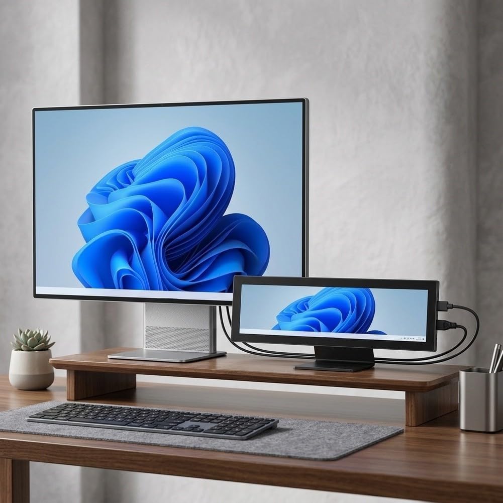8.8 Zoll IPS Monitor 480x1920 Full View Winkel | IPS Panel, 170° Blickwinkel, lebendige Farben, 480x1920 Pixel, für ideal für Dashboards und Statistiken