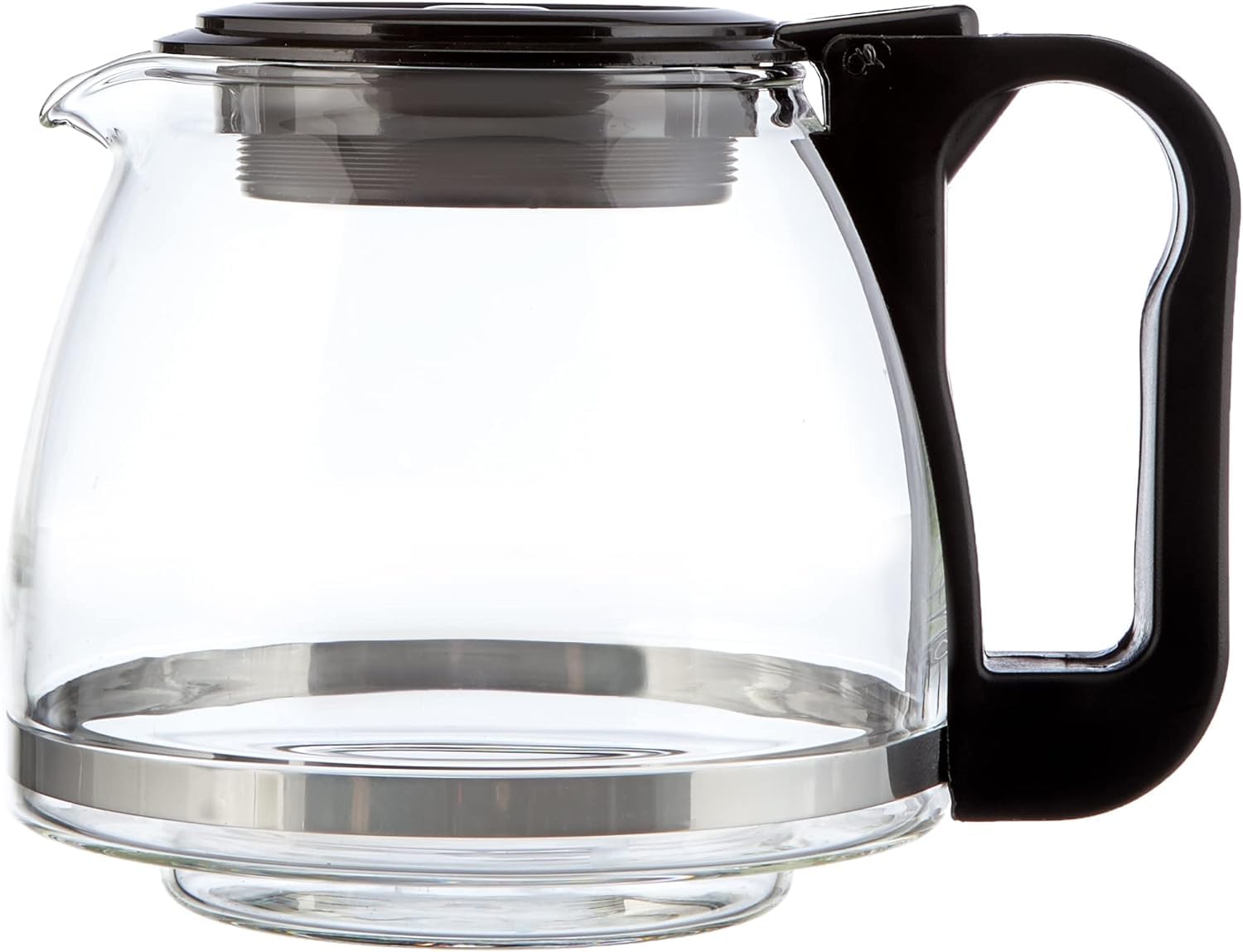 MGE - Caraffa in Vetro - Caffettiera Universale Conica con Coperchio Regolabile - Caraffa in Vetro per Macchina da Caffè - Caraffa Sostitutiva con Manico e Coperchio