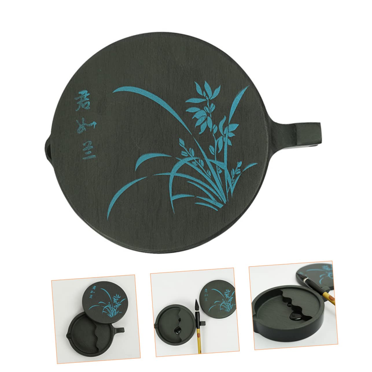 SHINEOFI Encrier Forme De Poisson Avec Couvercle Inkwell Chinois Pratique Pour Dessin Et Support Encre Pour Artistes Et Étudiants
