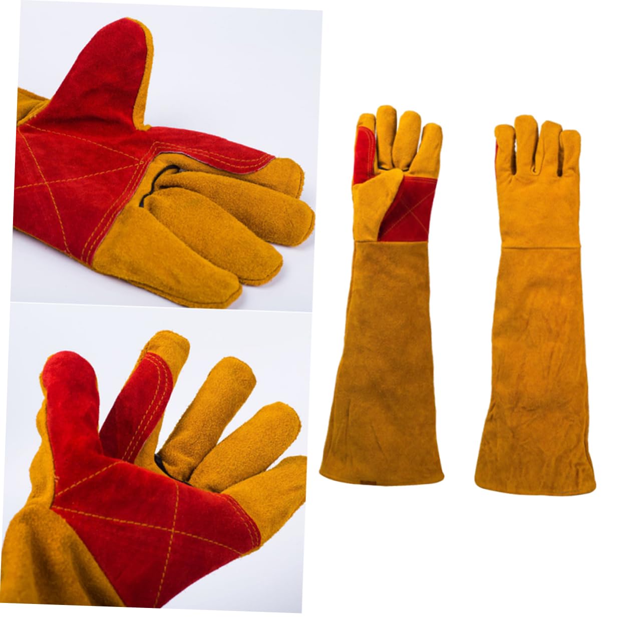 Moufles de Soudage en Cuir Bovin Résistants à L'usure 60 Cm