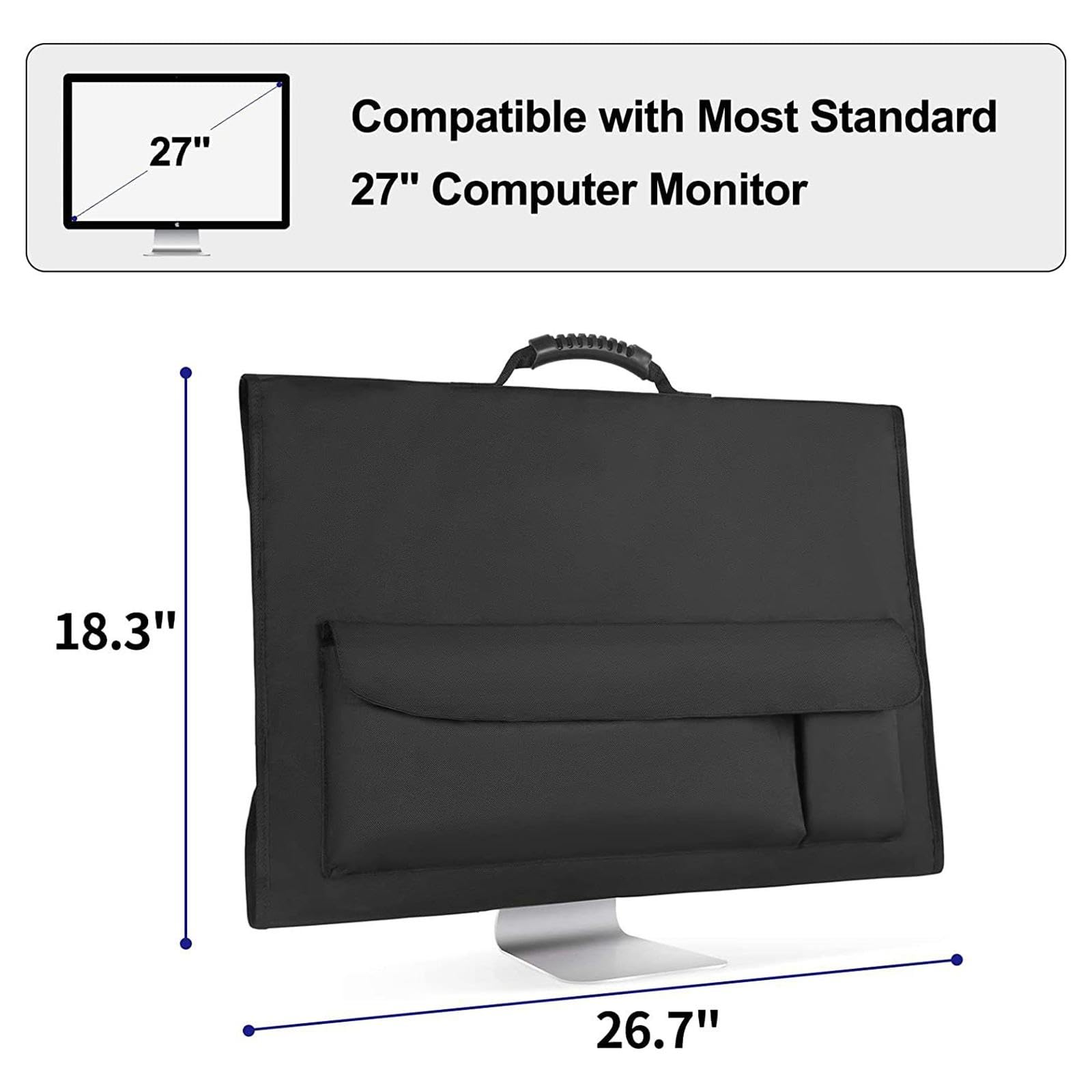Étui de Transport pour Moniteurs 27 Pouces Sac de Voyage pour Écran Housse Anti-Poussière pour Ordinateur Étui de Protection Portable pour Écran LCD Moniteur de 27"