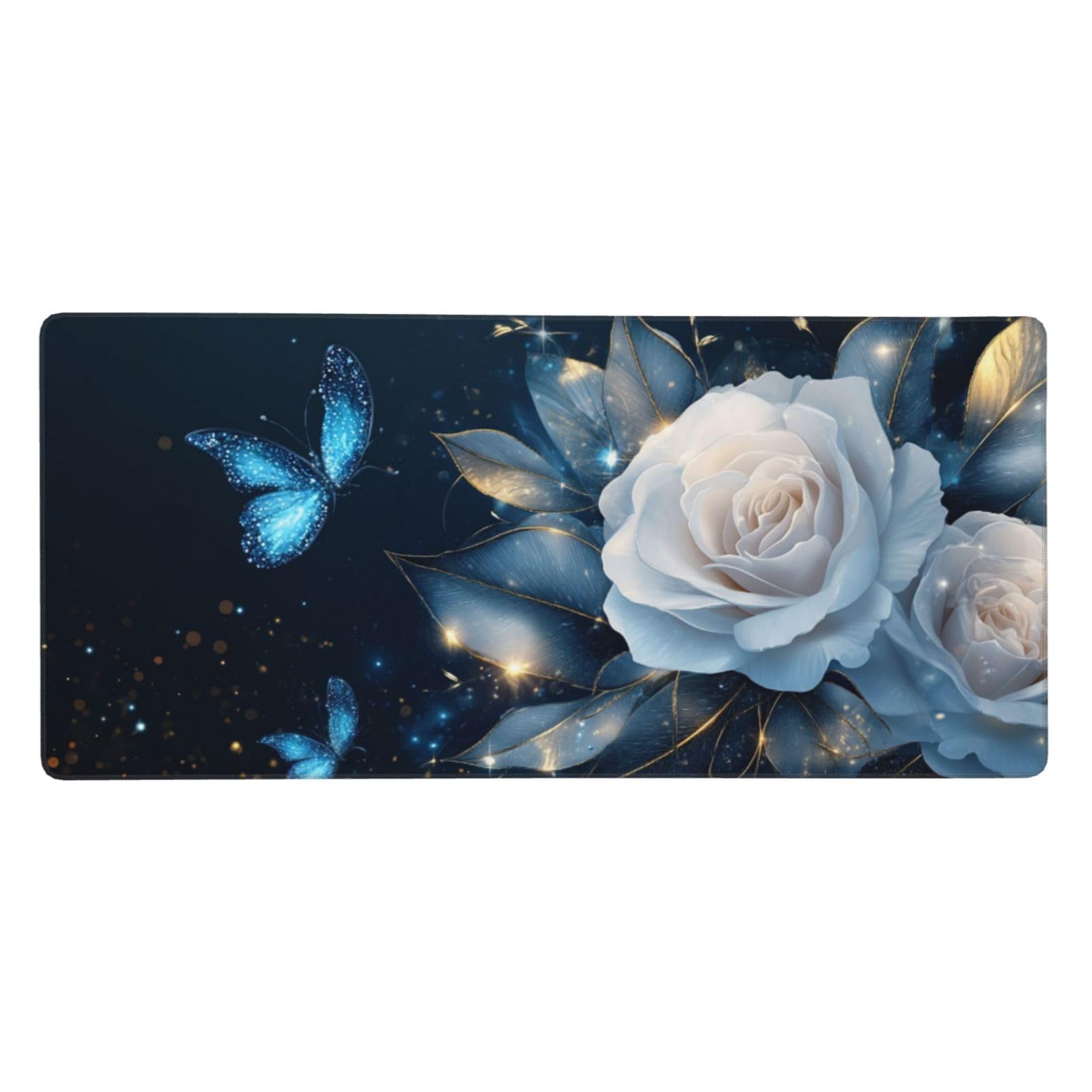 Gamingowa podkładka pod mysz, biała, XXL, 1200 x 600 x 3 mm, podkładka pod mysz, podkładka na biurko, z zabezpieczeniem krawędzi, wodoodporna, akcesoria gamingowe, poprawia precyzję i prędkość, z155