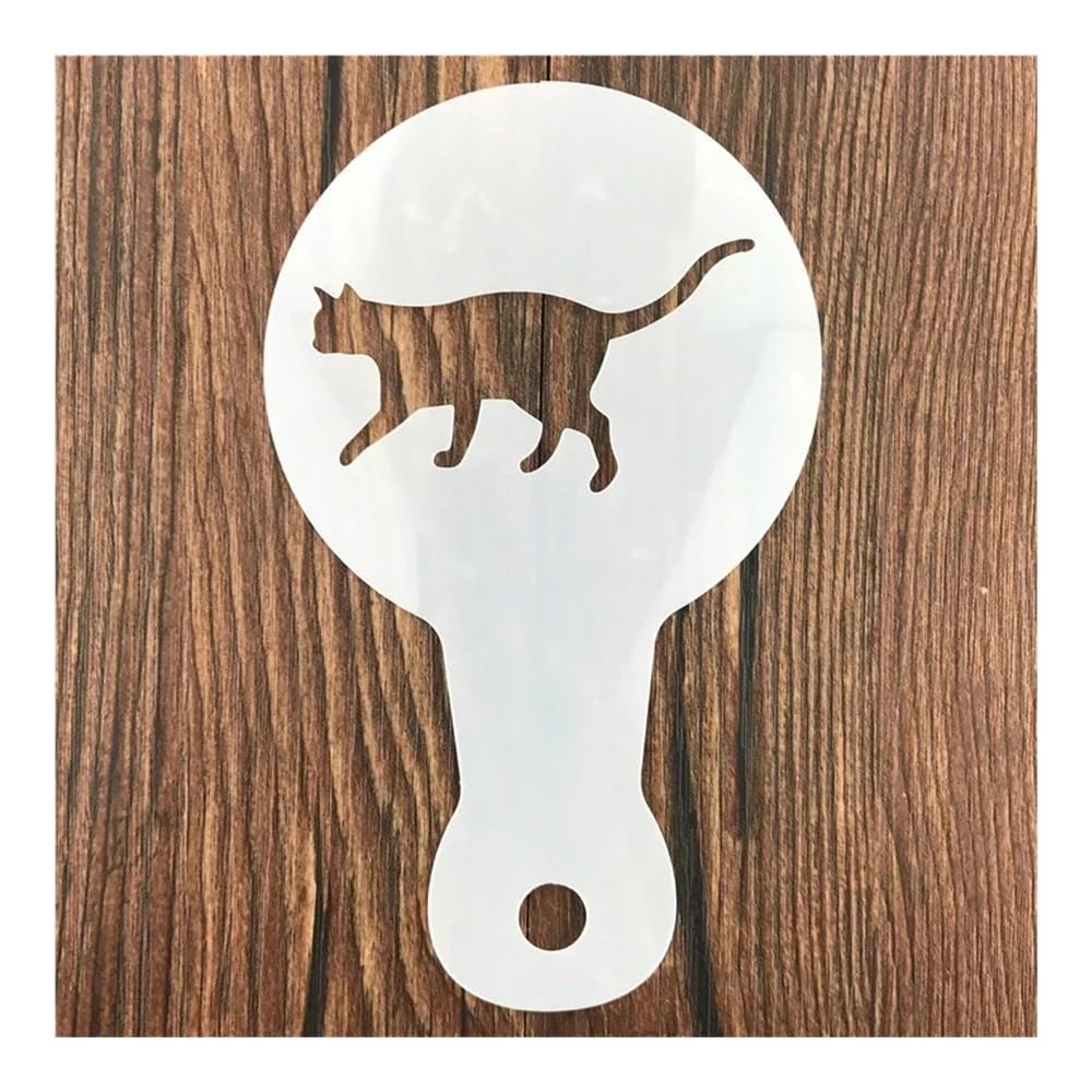 5 plantillas de plástico con forma de gato, para decorar fondant, postre, tartas, capuchino
