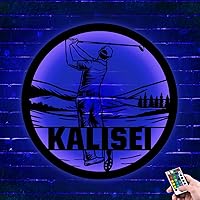 Vista 95 de Custom Golf Player Hanging LED Night Light Personalized Golf Name Neon Sign Golf Player Themed Gift Golf Swing Metal Sign Golf Player Wall Art