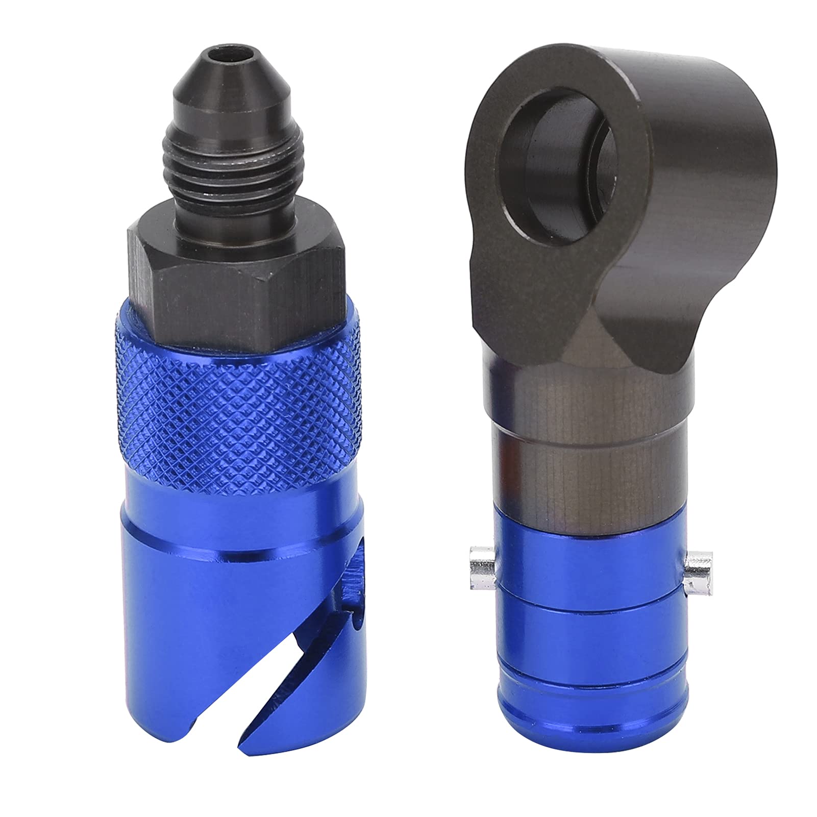 Tubo Del Freno per Motociclette a Sgancio Rapido Adattatore di Collegamento Raccordo in Lega di Alluminio Accessori Universali Curvo per Tubo Del Fluido Del Carburante Olio(Blu)