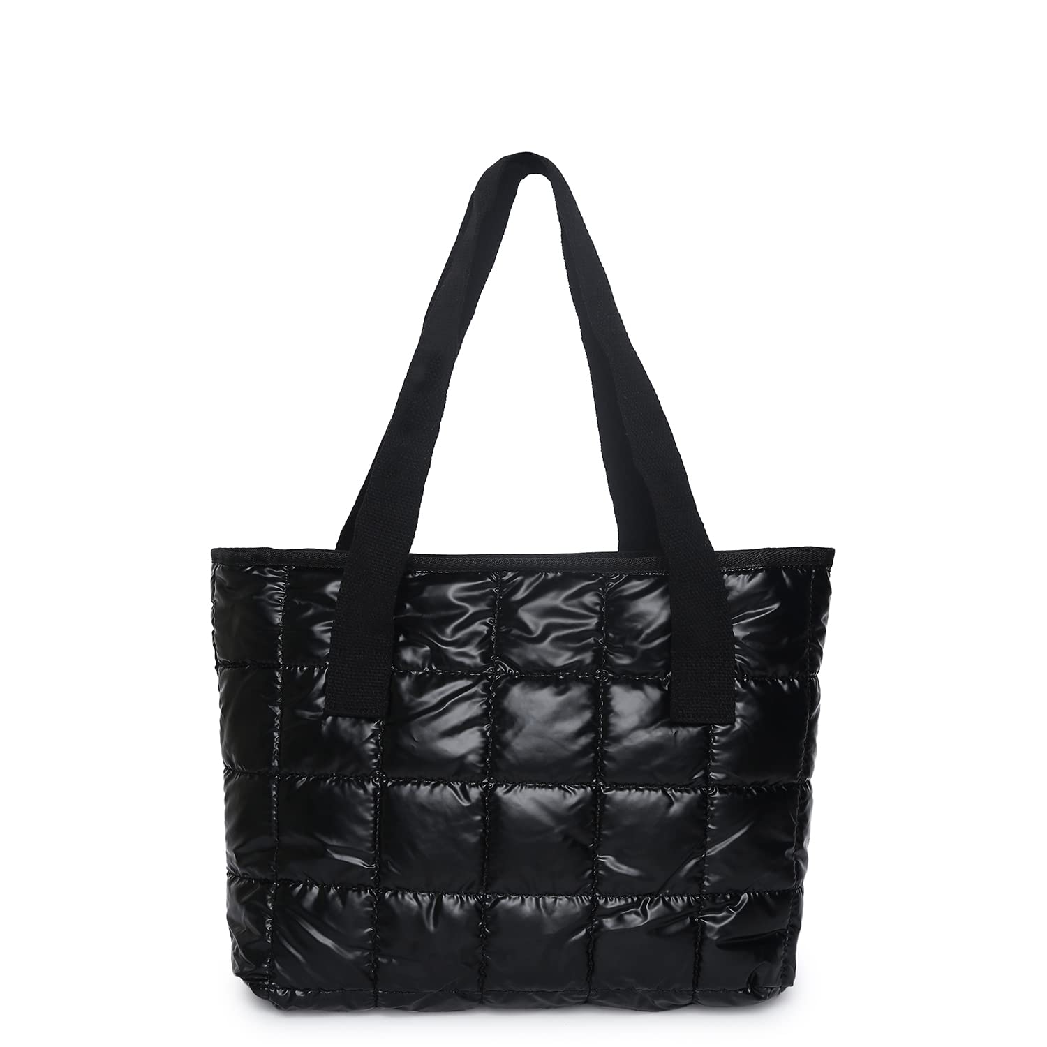 Haute Sauce Black Quilted tote bag with Zip Closure for Women & Girls | Bags for women | Trendy, Cute, Fancy, Stylish, Purse, handbag, side bag for ladies | shoulder bag for women | Shopper bag (B0B9GCQ2XV) Amazon Price History, Amazon Price Tracker
