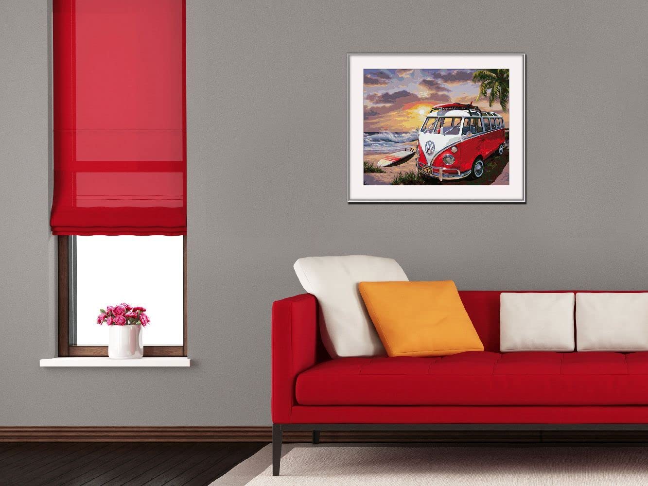 Schipper 609130861 Dipingere con i Numeri, Volkswagen T1, dipingendo Immagini per Adulti, Inclusi pennelli e Colori acrilici, 40 x 50 cm