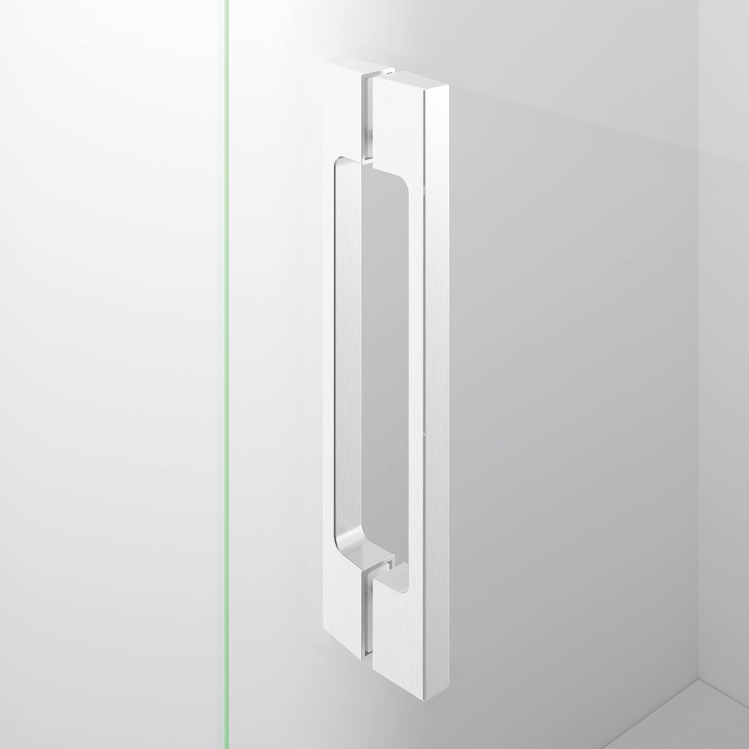 Mampara de ducha frontal 1 corredera + 1 fijo - sin perfilería inferior - Cristal transparente templado 6mm antical - Blanco Mate - Ancho adaptable 160 a 165cm - Posición puerta izquierda - Alto 195cm