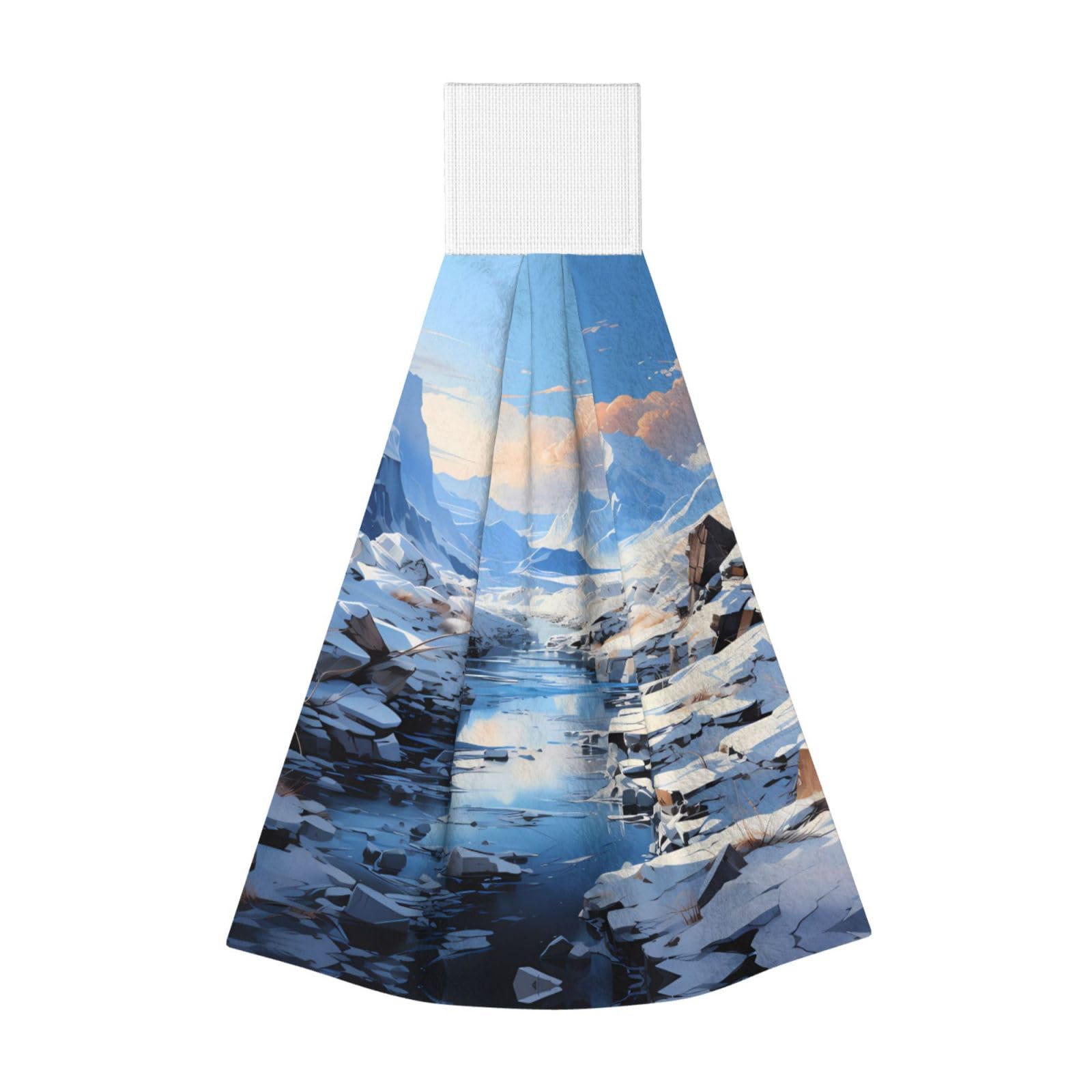 Snowy Mountain Scenery Highly Absorbent Dish Towels Soft Coral Fleece Wipe